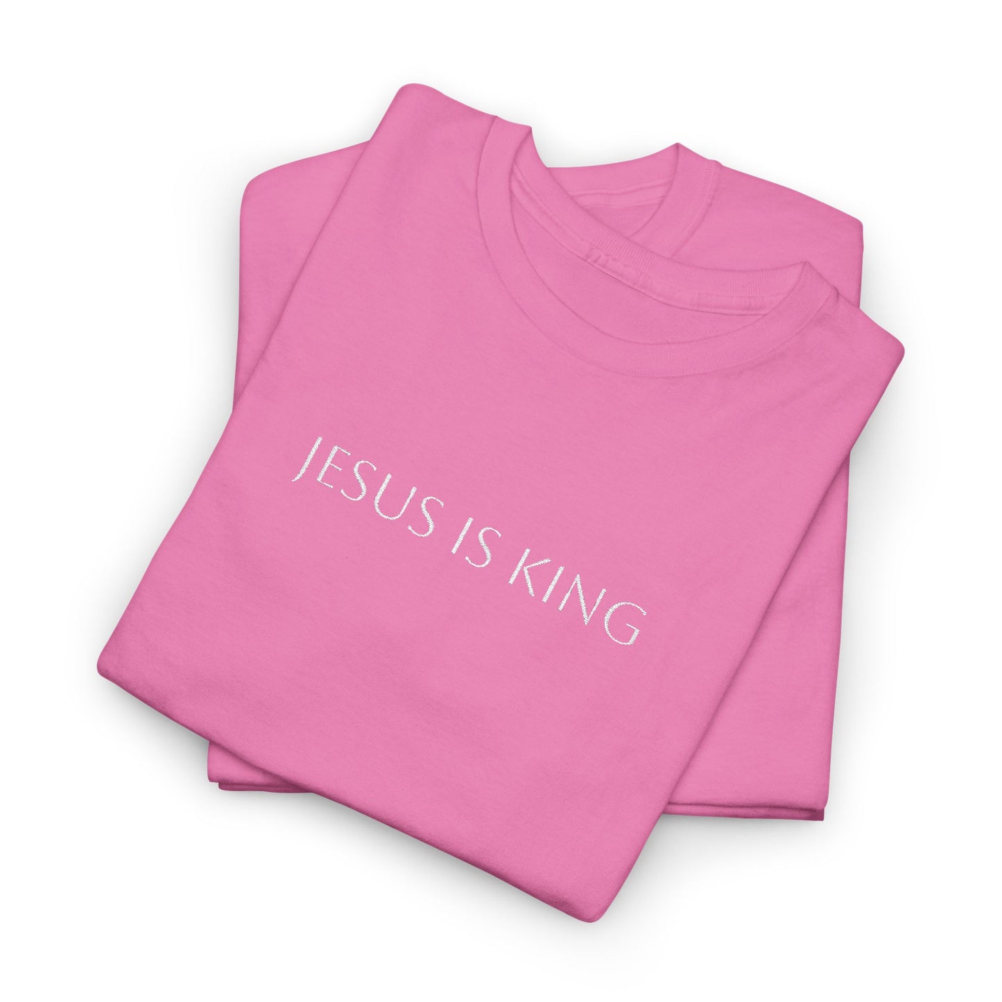 Embroidered Jesus is King Unisex Cotton Tee, Inspirational T-Shirt, Christian Gift, Faith-Based Apparel, Casual Wear, Religious Statement Top