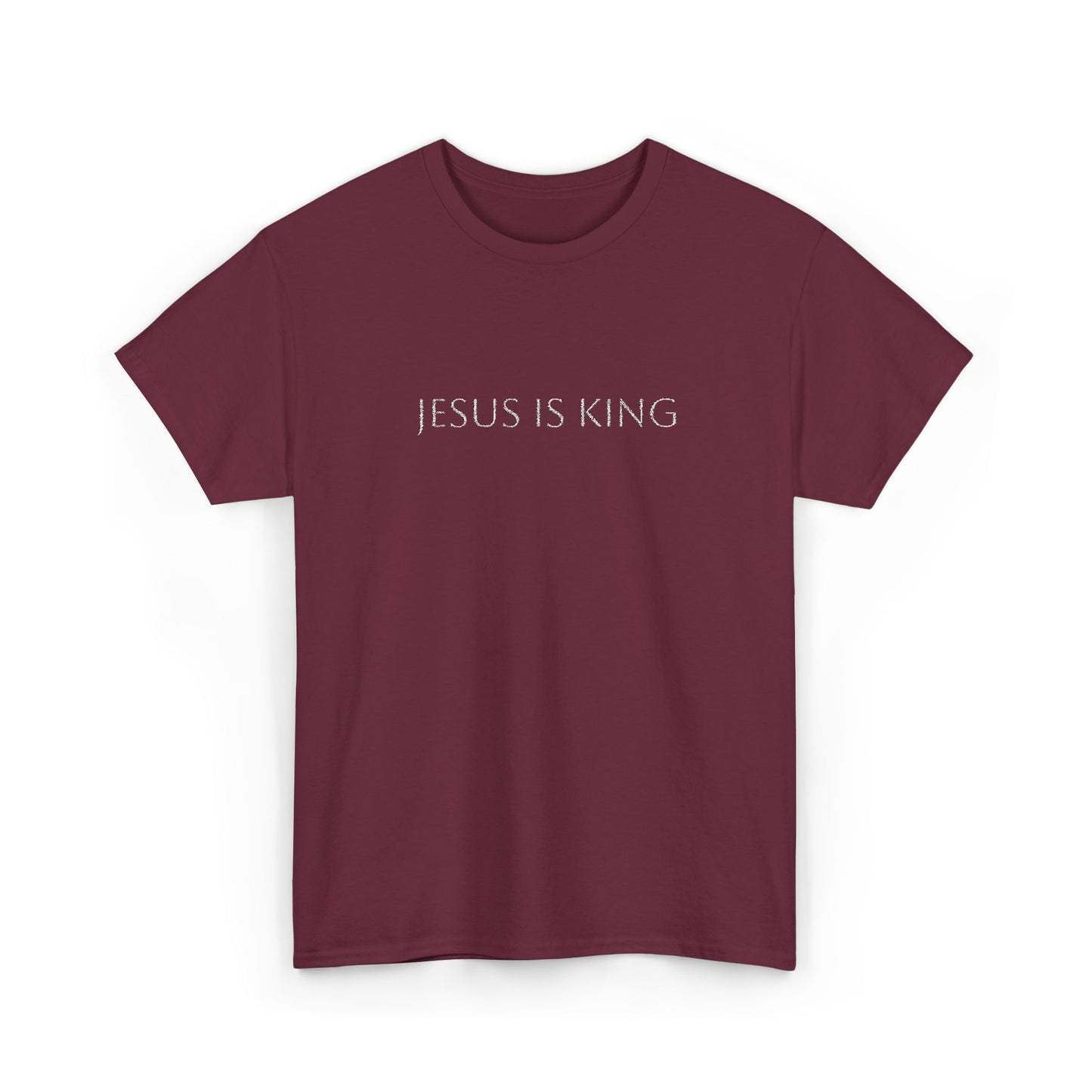 Embroidered Jesus is King Unisex Cotton Tee, Inspirational T-Shirt, Christian Gift, Faith-Based Apparel, Casual Wear, Religious Statement Top