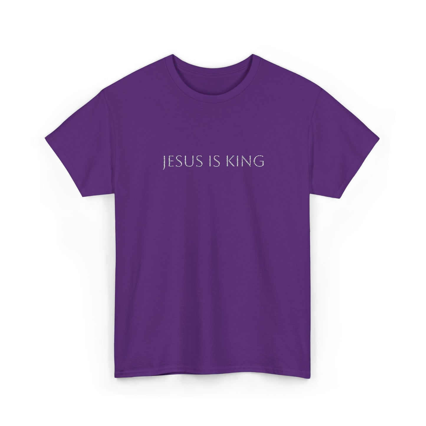 Embroidered Jesus is King Unisex Cotton Tee, Inspirational T-Shirt, Christian Gift, Faith-Based Apparel, Casual Wear, Religious Statement Top