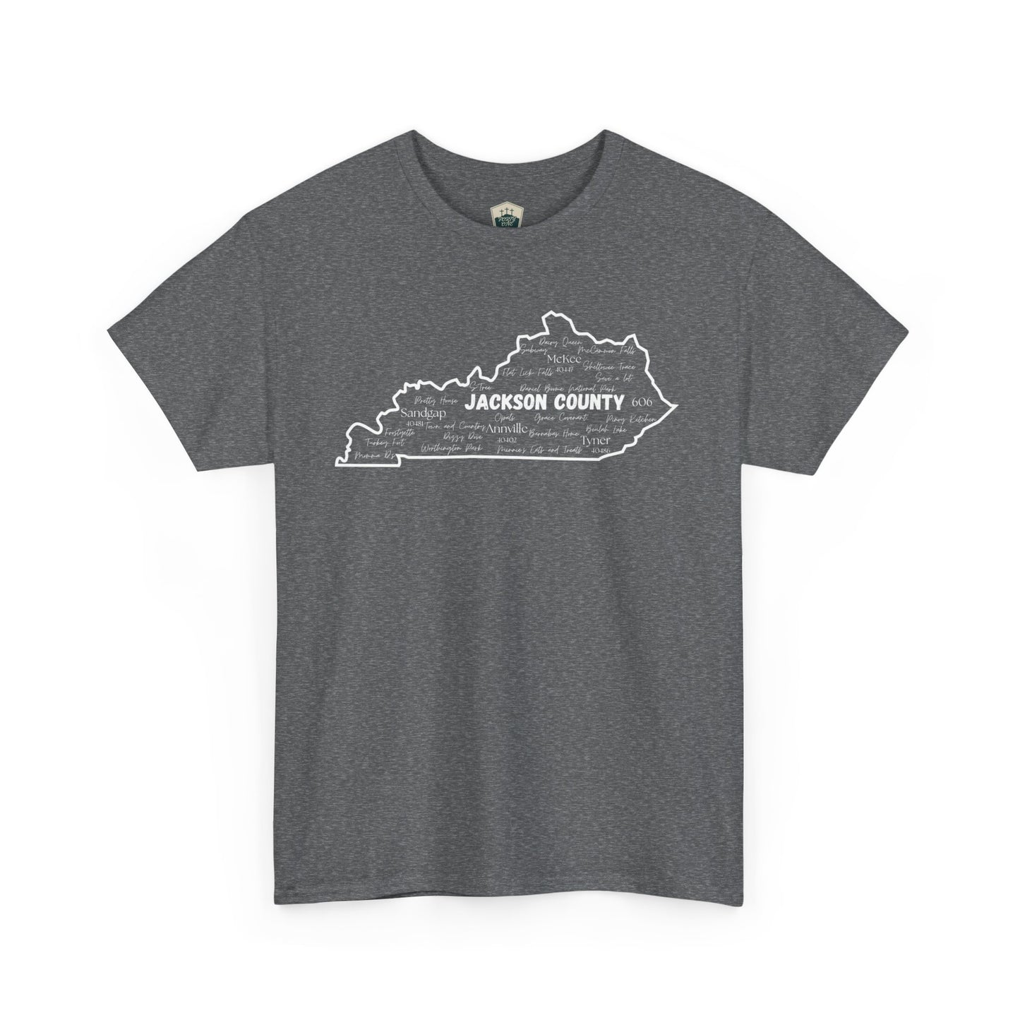 Jackson County Unisex Heavy Cotton Tee - Casual Wear, State Pride, Gift for Him/Her, Travel Souvenir, Kentucky apparel
