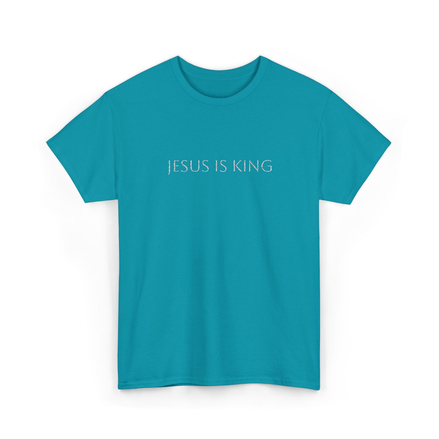 Embroidered Jesus is King Unisex Cotton Tee, Inspirational T-Shirt, Christian Gift, Faith-Based Apparel, Casual Wear, Religious Statement Top