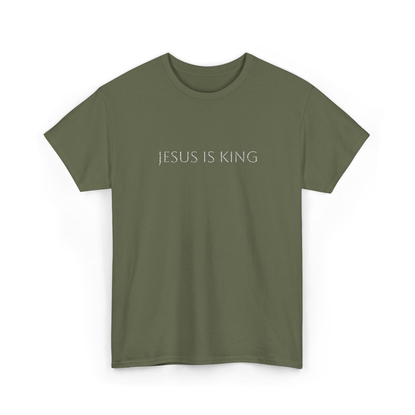 Embroidered Jesus is King Unisex Cotton Tee, Inspirational T-Shirt, Christian Gift, Faith-Based Apparel, Casual Wear, Religious Statement Top