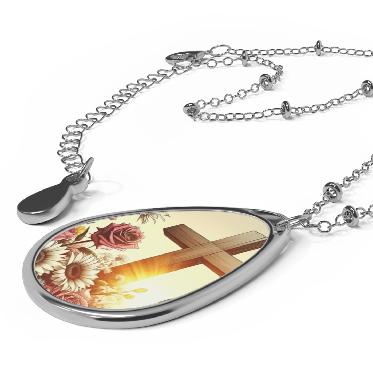 Cross and flowers Necklace
