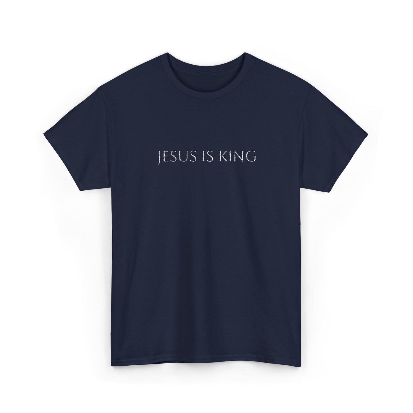 Embroidered Jesus is King Unisex Cotton Tee, Inspirational T-Shirt, Christian Gift, Faith-Based Apparel, Casual Wear, Religious Statement Top