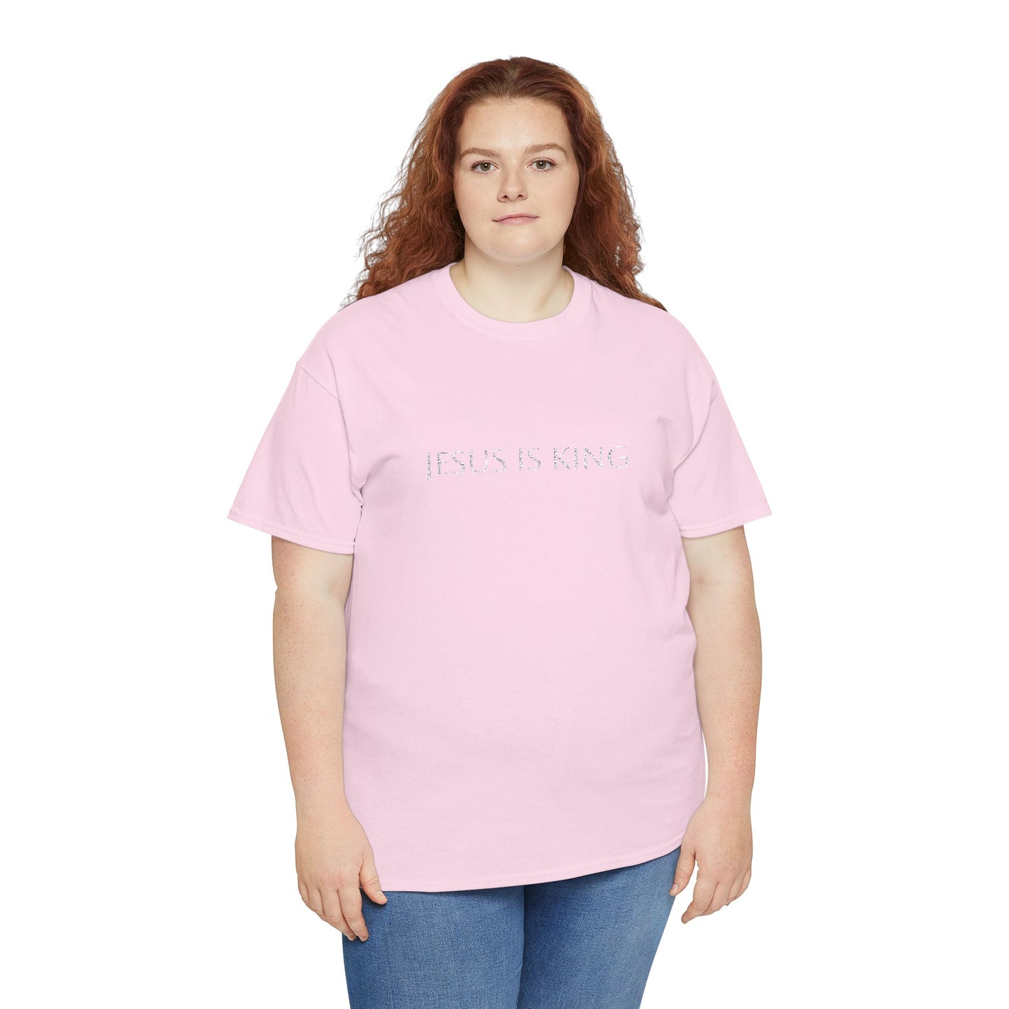 Embroidered Jesus is King Unisex Cotton Tee, Inspirational T-Shirt, Christian Gift, Faith-Based Apparel, Casual Wear, Religious Statement Top