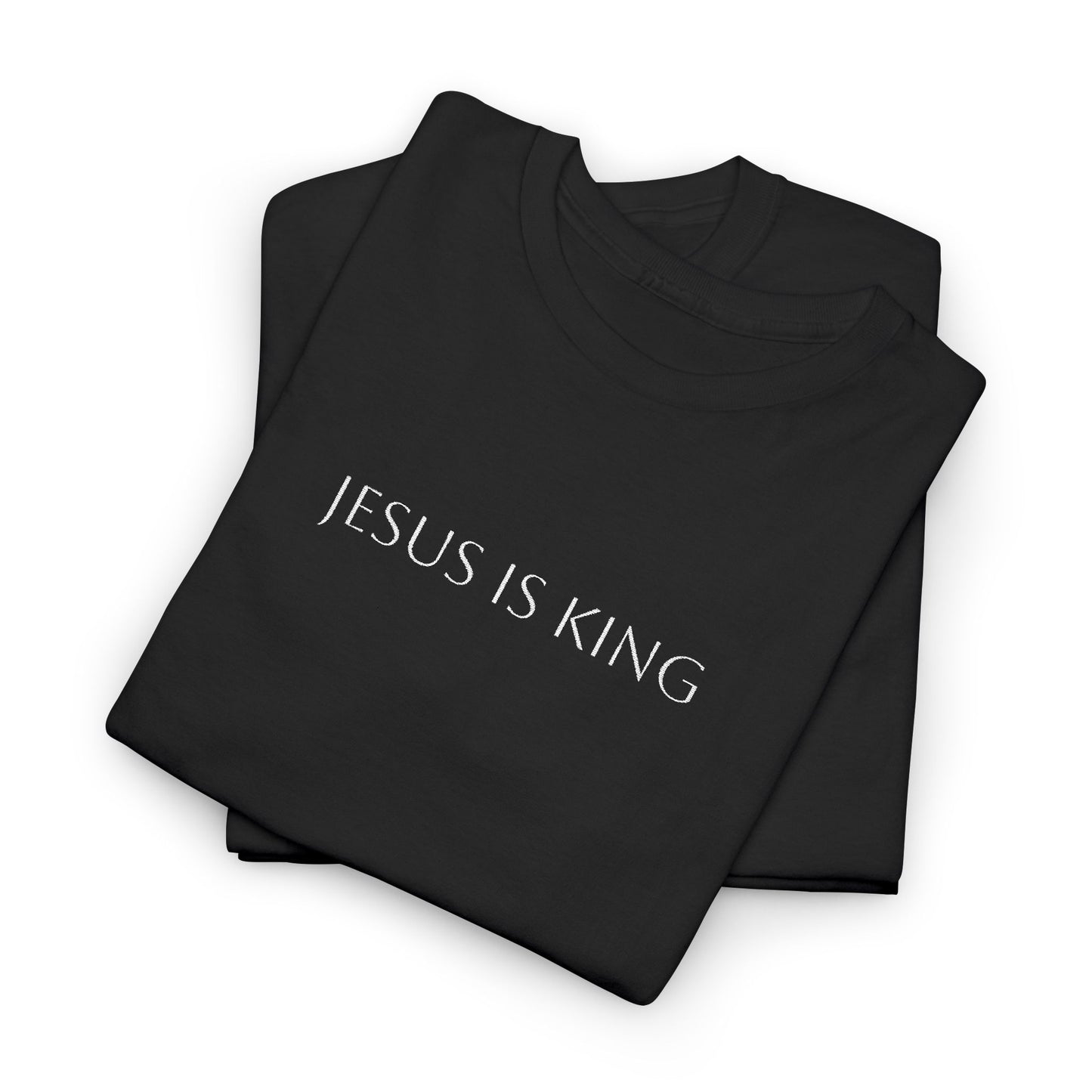 Embroidered Jesus is King Unisex Cotton Tee, Inspirational T-Shirt, Christian Gift, Faith-Based Apparel, Casual Wear, Religious Statement Top