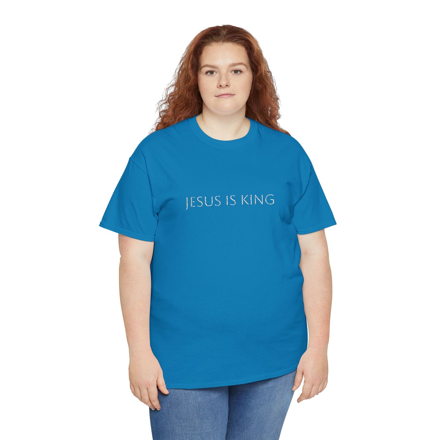Embroidered Jesus is King Unisex Cotton Tee, Inspirational T-Shirt, Christian Gift, Faith-Based Apparel, Casual Wear, Religious Statement Top