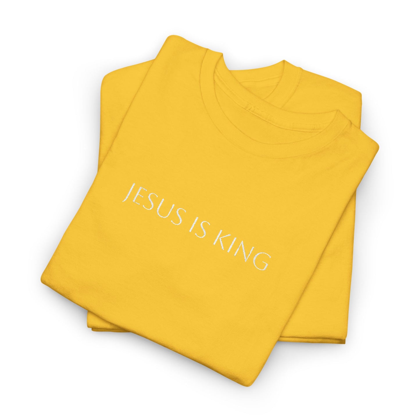Embroidered Jesus is King Unisex Cotton Tee, Inspirational T-Shirt, Christian Gift, Faith-Based Apparel, Casual Wear, Religious Statement Top