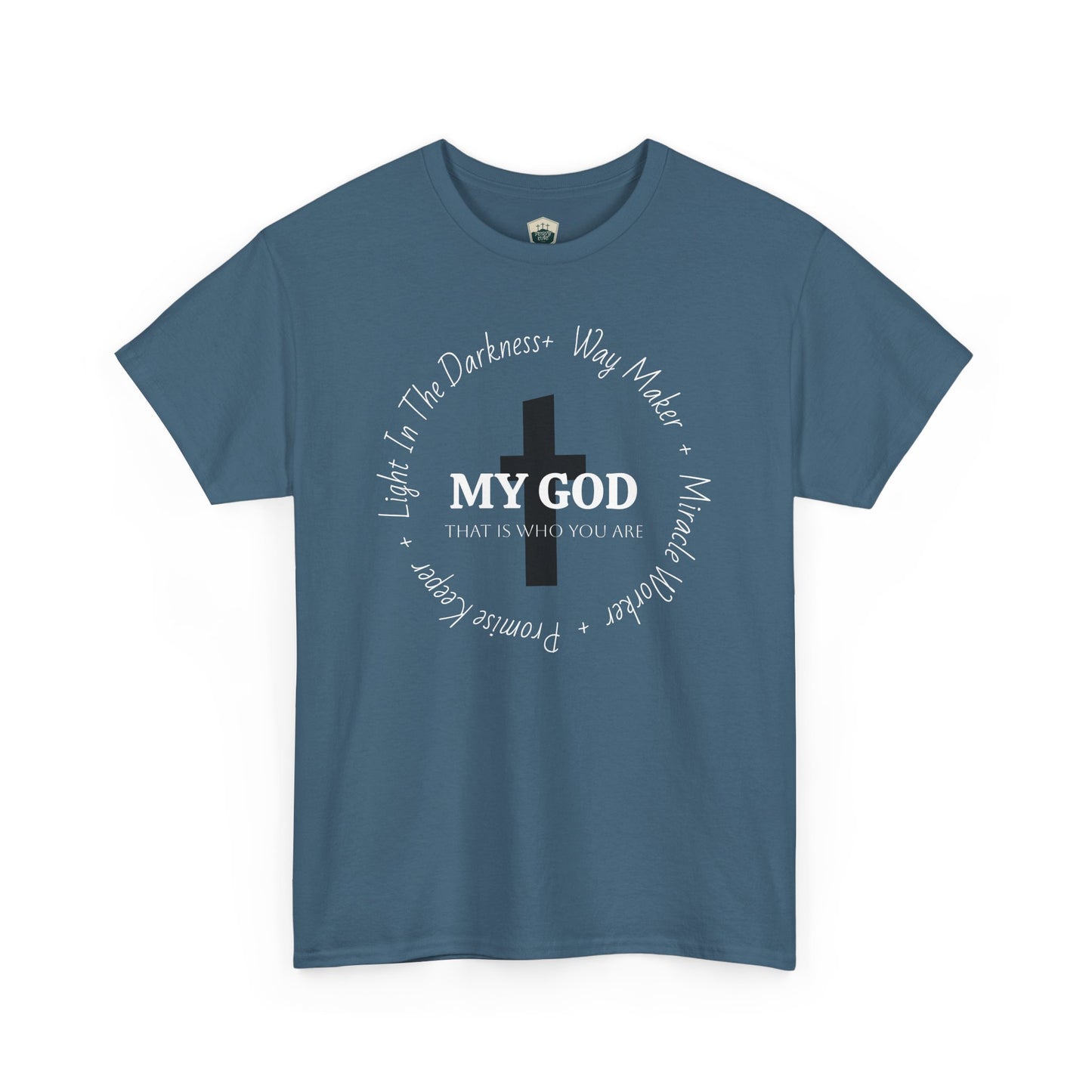 My God Unisex Heavy Cotton Tee, Casual Graphic Shirt, Gift for Spiritual Seekers, Everyday Wear, Inspirational T-Shirt