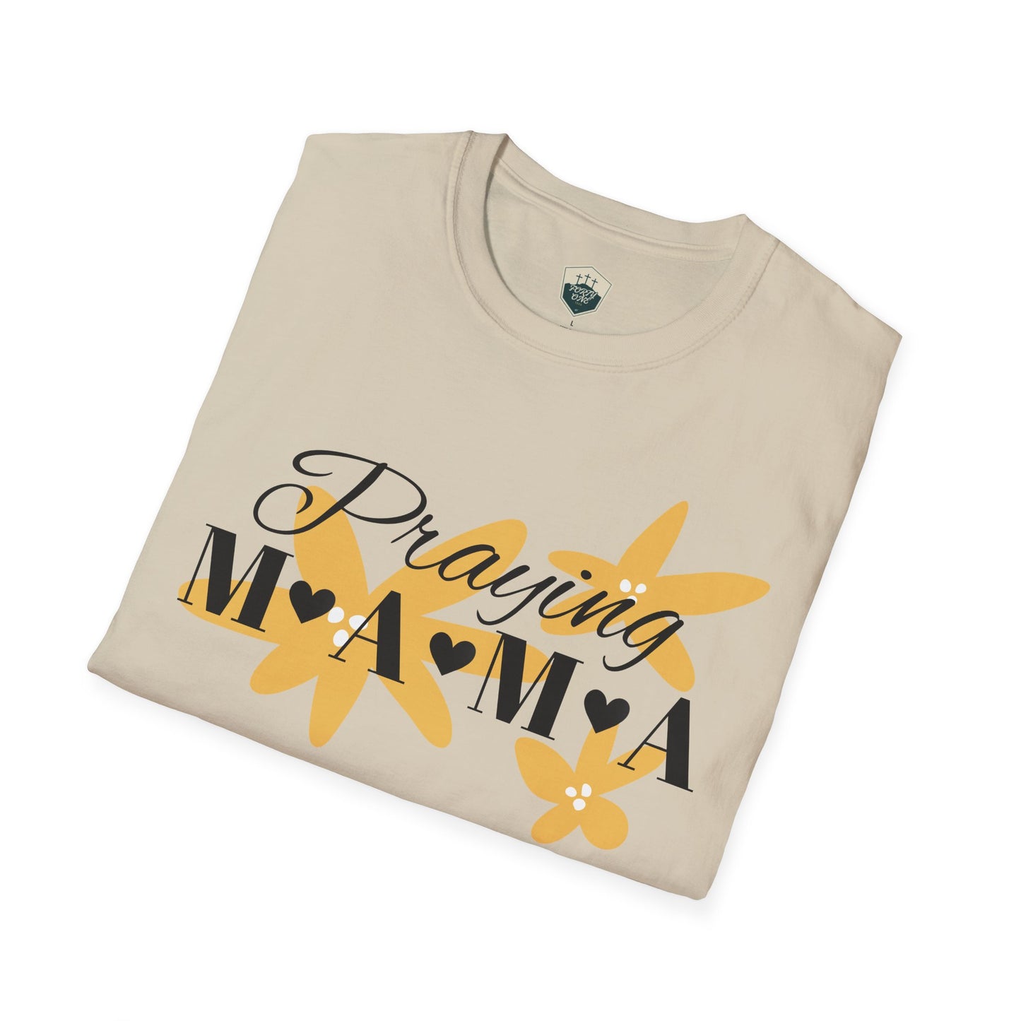Praying Mama Unisex Softstyle T-Shirt | Comfortable Everyday Wear, Gifts for Moms, Mother's Day, Spiritual Apparel, Family Celebrations