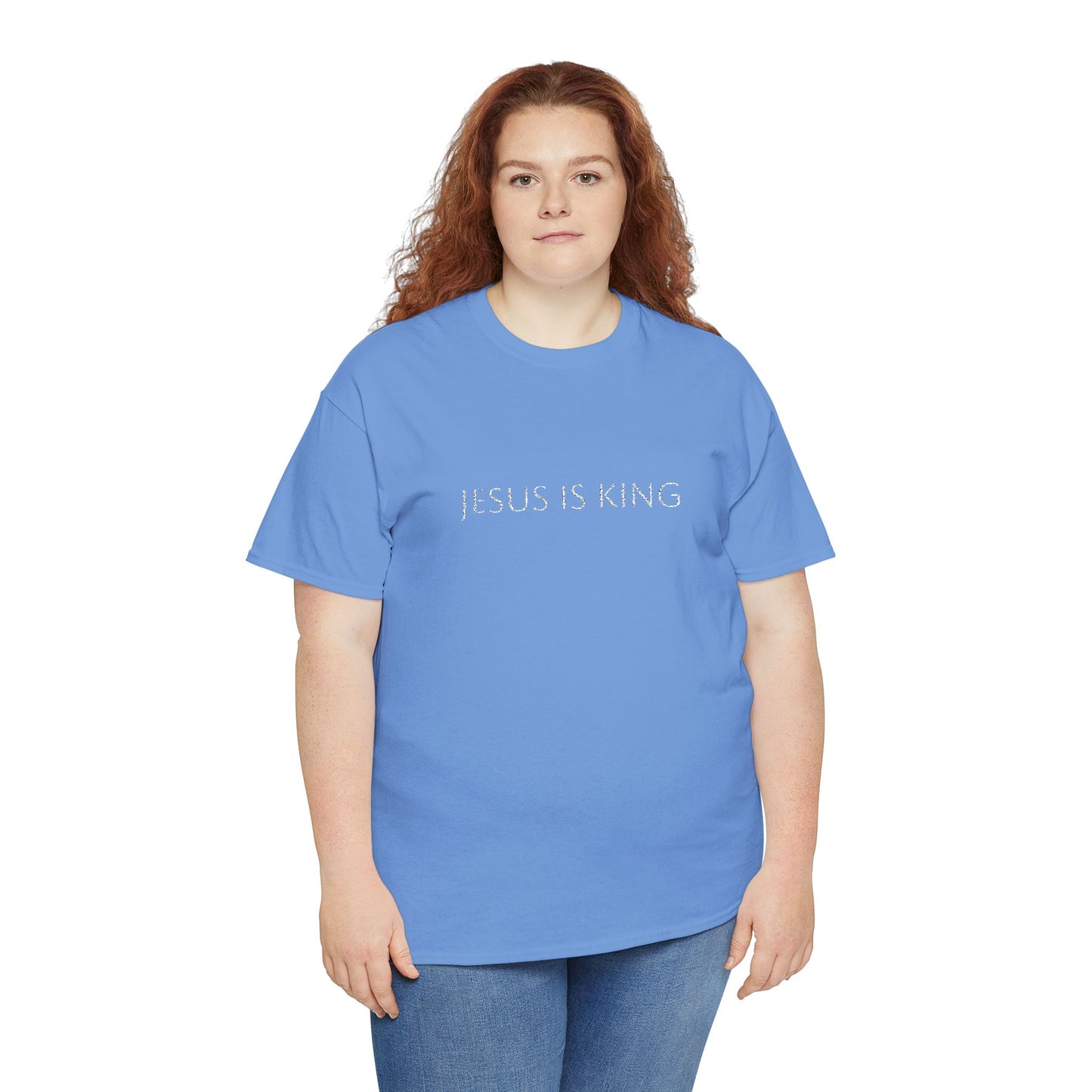 Embroidered Jesus is King Unisex Cotton Tee, Inspirational T-Shirt, Christian Gift, Faith-Based Apparel, Casual Wear, Religious Statement Top