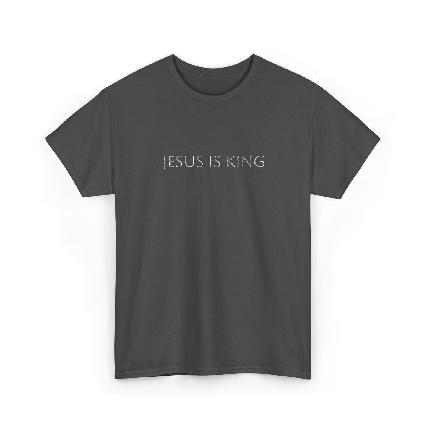Embroidered Jesus is King Unisex Cotton Tee, Inspirational T-Shirt, Christian Gift, Faith-Based Apparel, Casual Wear, Religious Statement Top