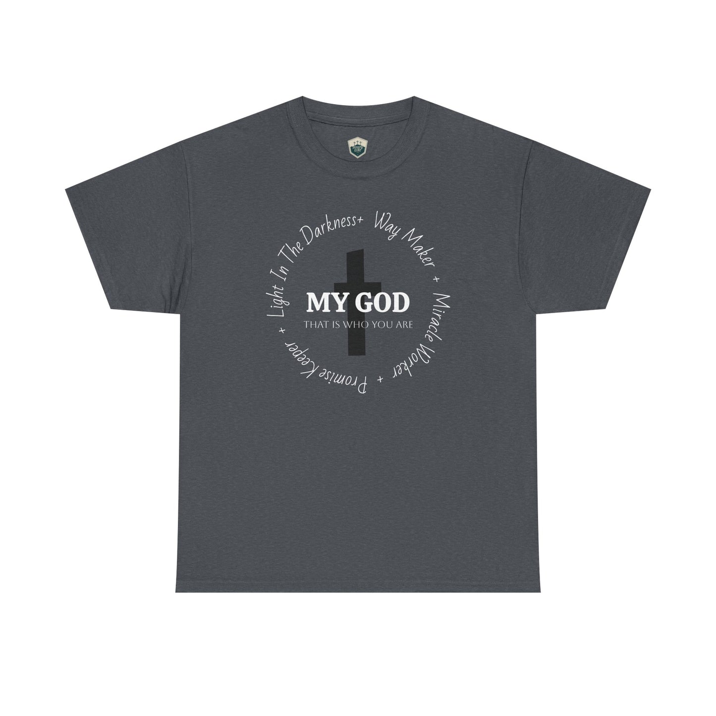 My God Unisex Heavy Cotton Tee, Casual Graphic Shirt, Gift for Spiritual Seekers, Everyday Wear, Inspirational T-Shirt