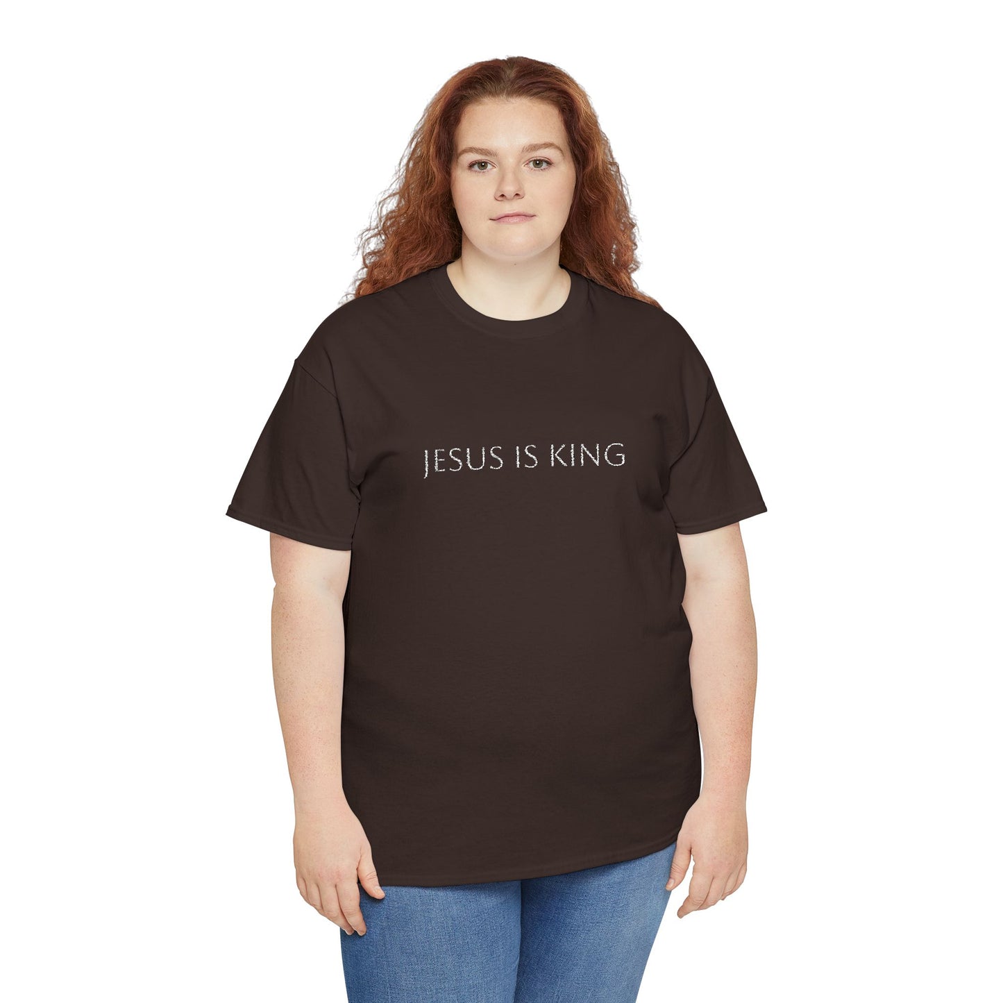 Embroidered Jesus is King Unisex Cotton Tee, Inspirational T-Shirt, Christian Gift, Faith-Based Apparel, Casual Wear, Religious Statement Top