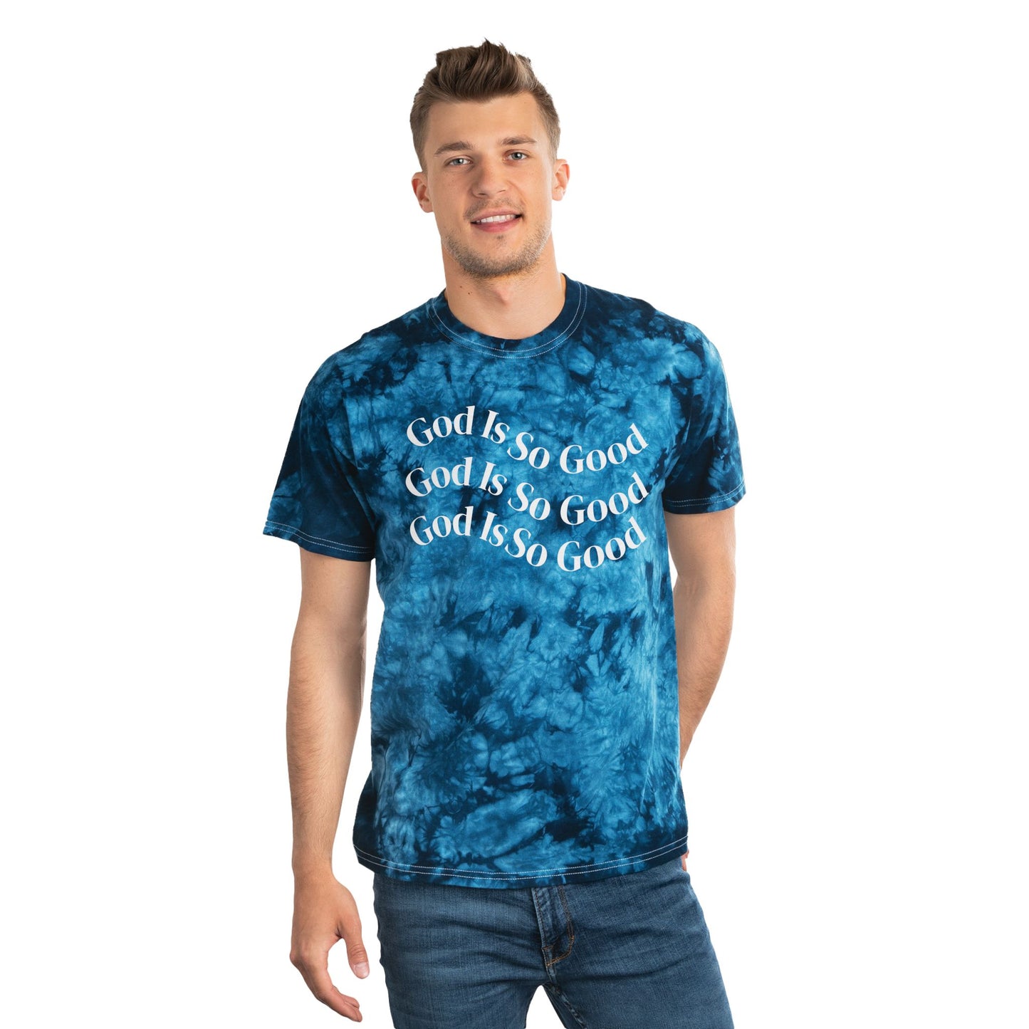 God Is So Good Tie-Dye Tee, Spiritual Shirt, Summer Fashion, Faith-Based Gift, Casual Wear, Inspirational Outfit