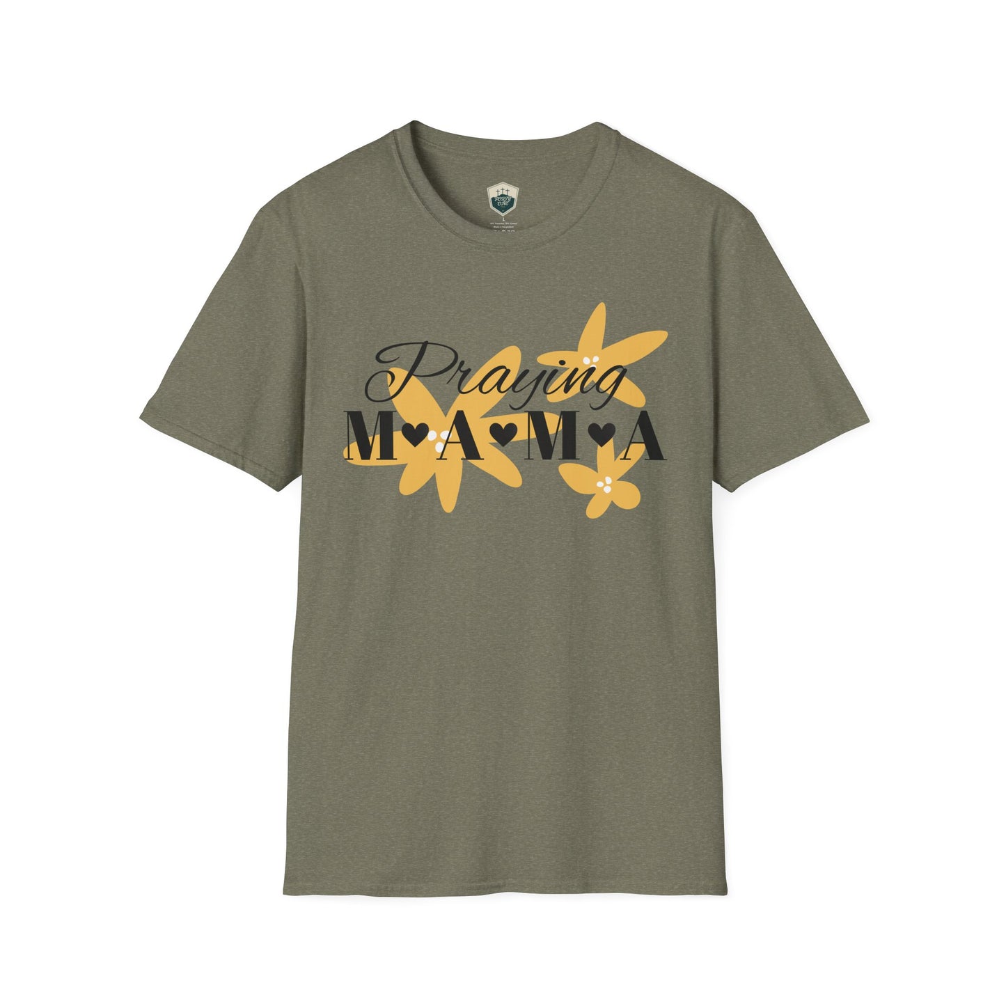 Praying Mama Unisex Softstyle T-Shirt | Comfortable Everyday Wear, Gifts for Moms, Mother's Day, Spiritual Apparel, Family Celebrations
