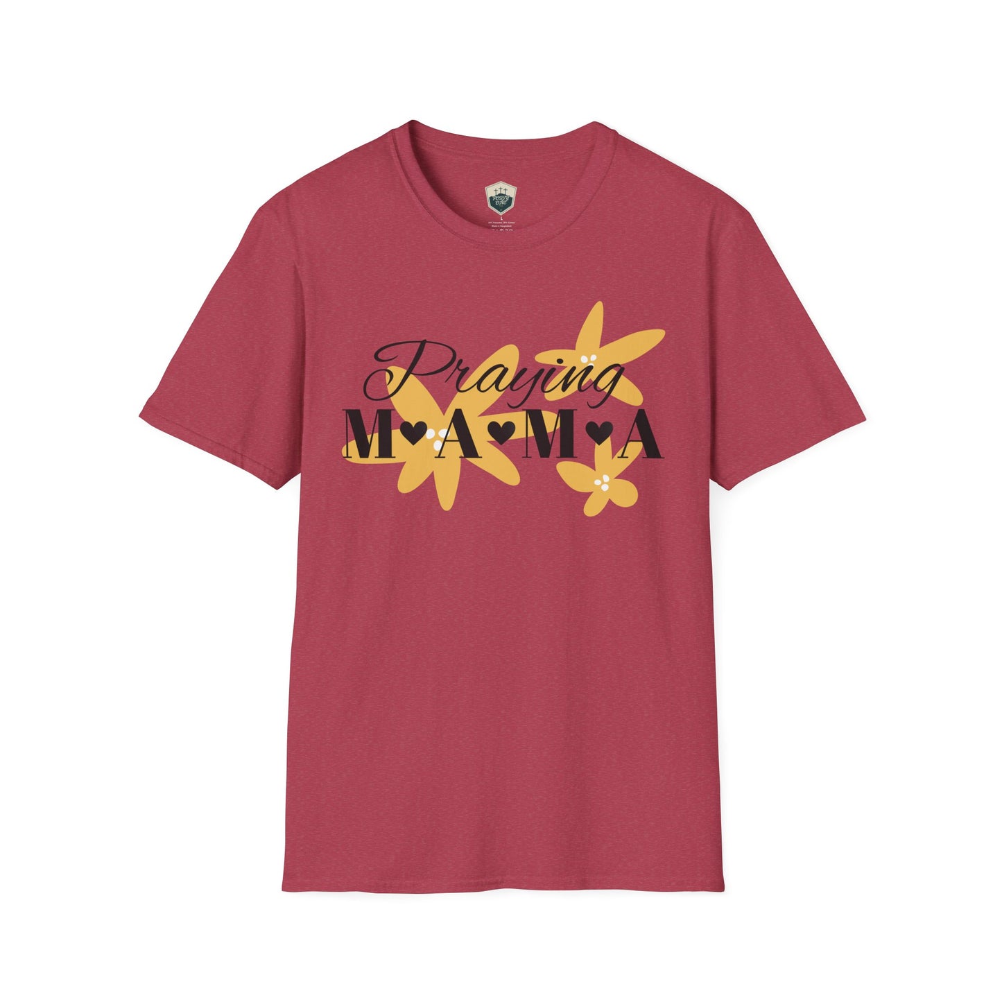 Praying Mama Unisex Softstyle T-Shirt | Comfortable Everyday Wear, Gifts for Moms, Mother's Day, Spiritual Apparel, Family Celebrations