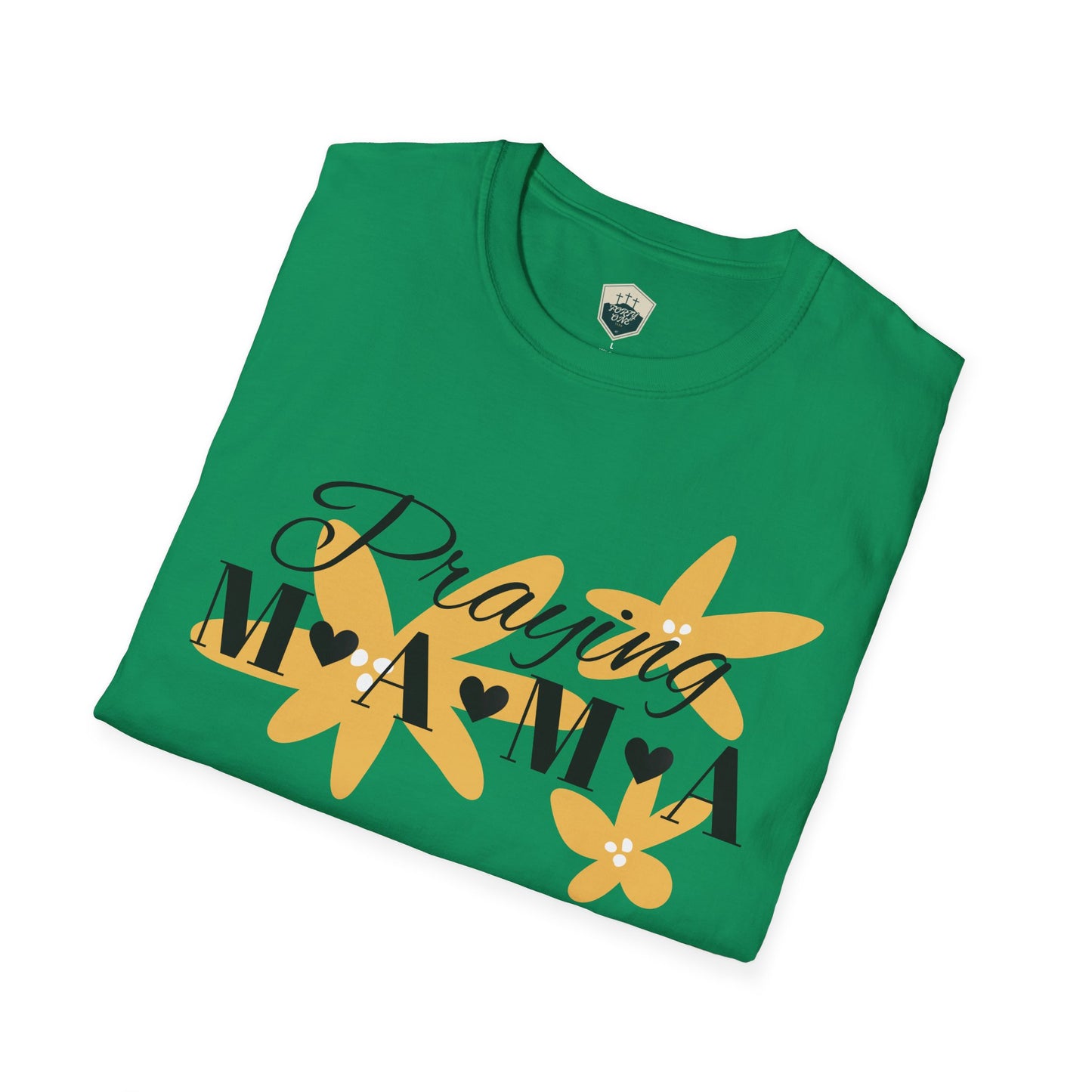Praying Mama Unisex Softstyle T-Shirt | Comfortable Everyday Wear, Gifts for Moms, Mother's Day, Spiritual Apparel, Family Celebrations