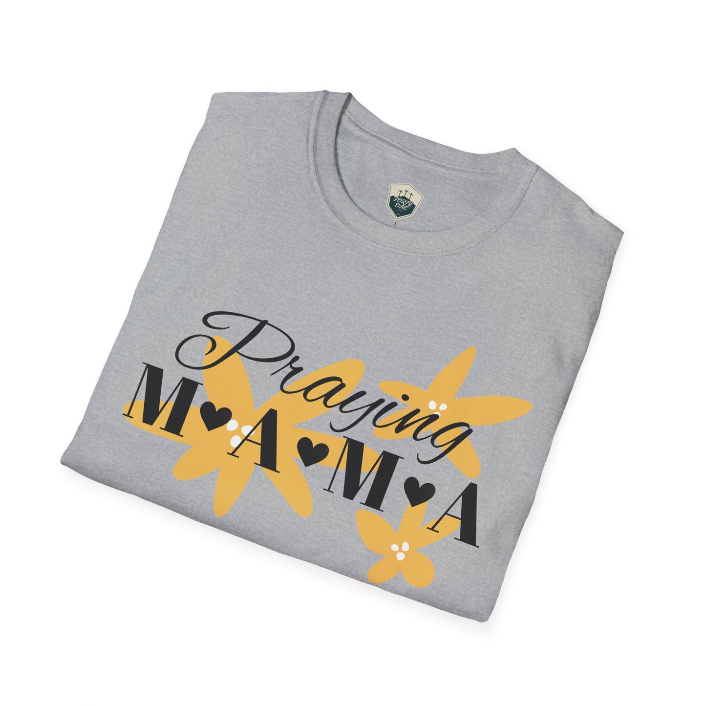 Praying Mama Unisex Softstyle T-Shirt | Comfortable Everyday Wear, Gifts for Moms, Mother's Day, Spiritual Apparel, Family Celebrations