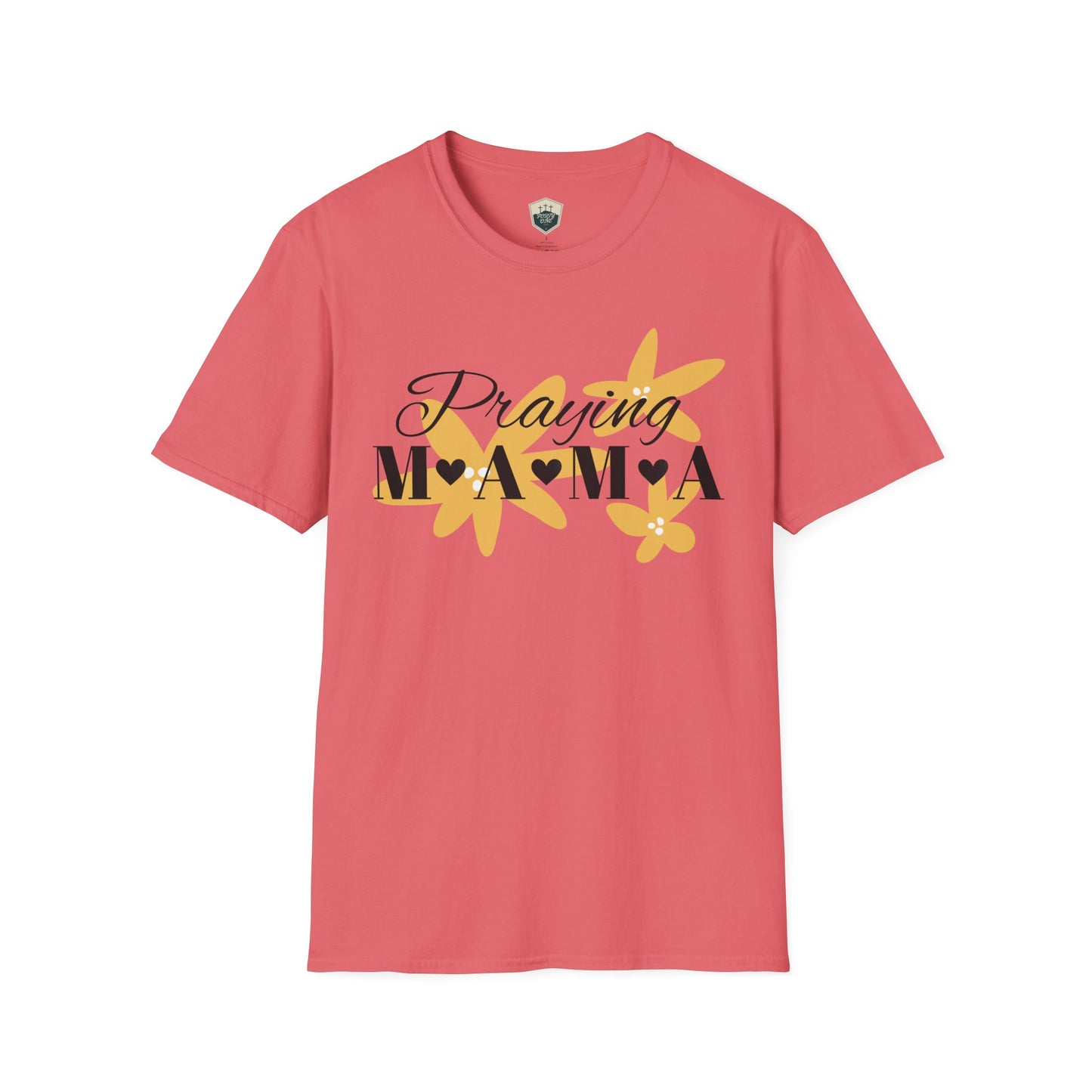 Praying Mama Unisex Softstyle T-Shirt | Comfortable Everyday Wear, Gifts for Moms, Mother's Day, Spiritual Apparel, Family Celebrations