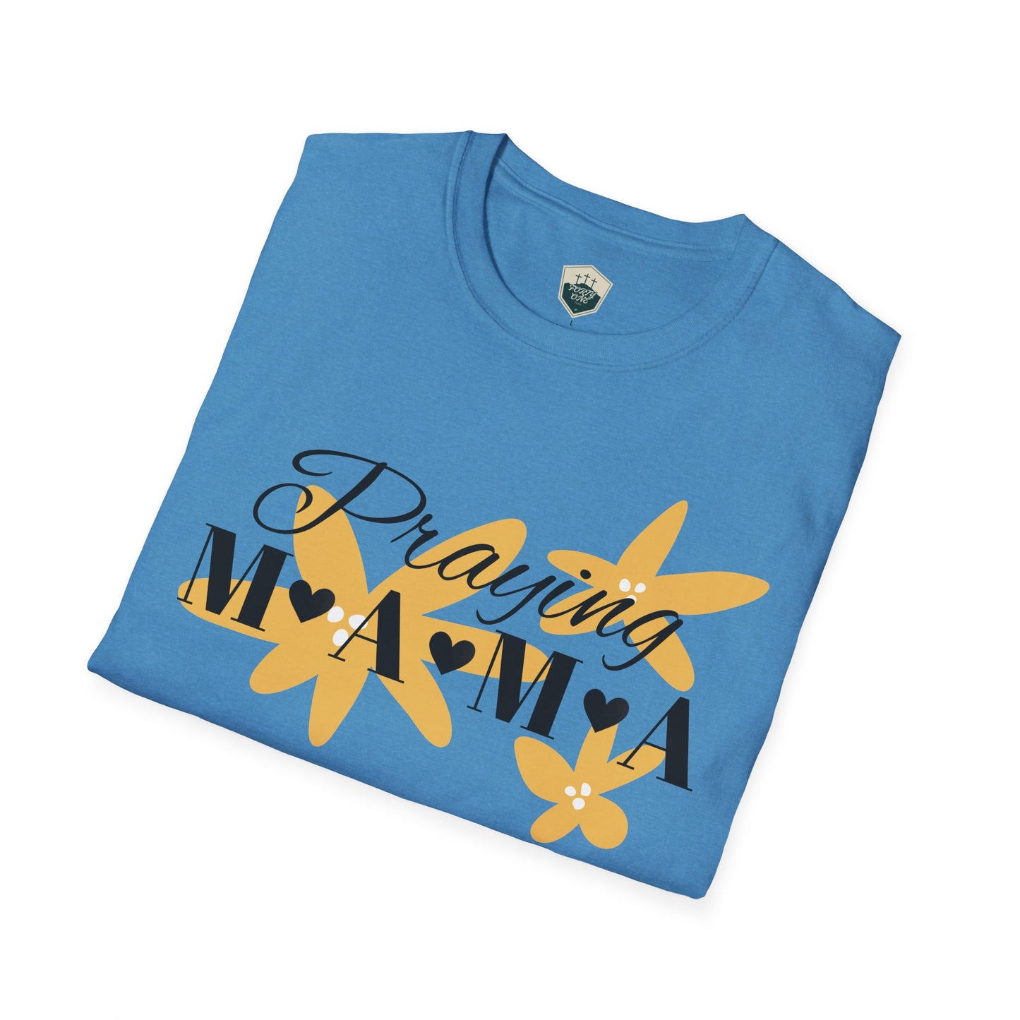 Praying Mama Unisex Softstyle T-Shirt | Comfortable Everyday Wear, Gifts for Moms, Mother's Day, Spiritual Apparel, Family Celebrations