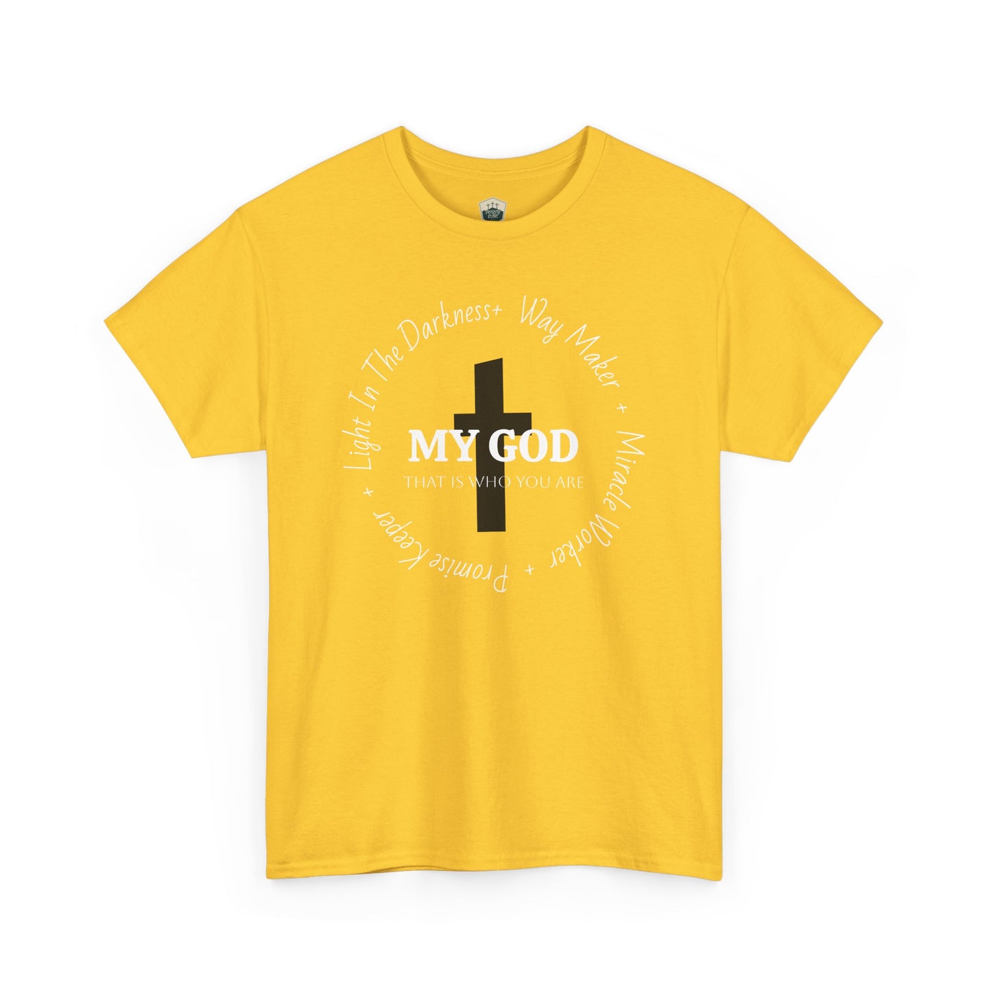 My God Unisex Heavy Cotton Tee, Casual Graphic Shirt, Gift for Spiritual Seekers, Everyday Wear, Inspirational T-Shirt