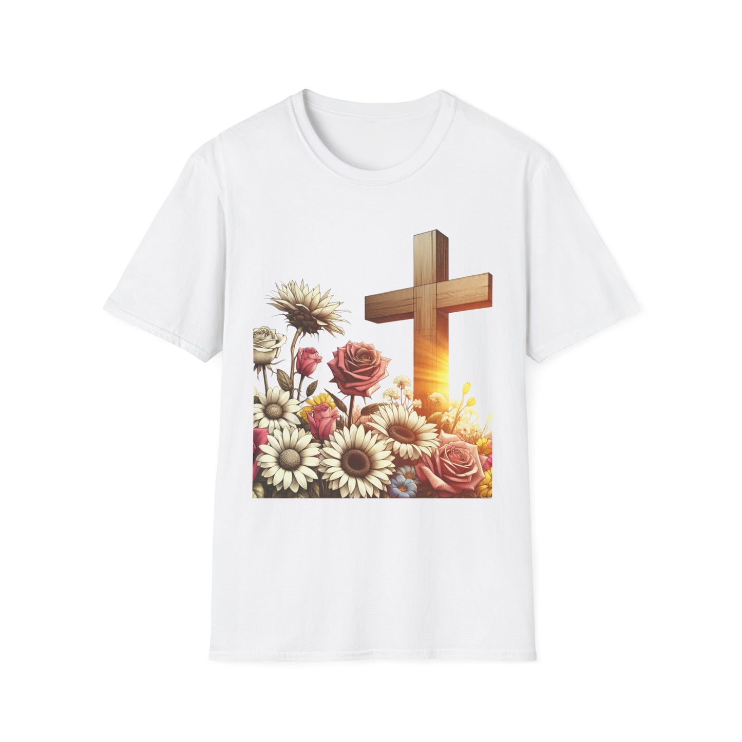 Faith Floral Unisex T-Shirt - Inspirational Gift, Religious Apparel, Spring Fashion, Graphic Tee, Church Outing