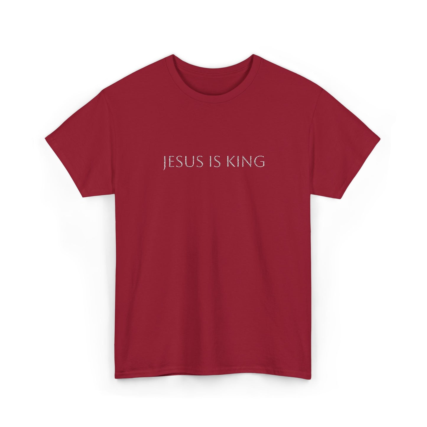 Embroidered Jesus is King Unisex Cotton Tee, Inspirational T-Shirt, Christian Gift, Faith-Based Apparel, Casual Wear, Religious Statement Top