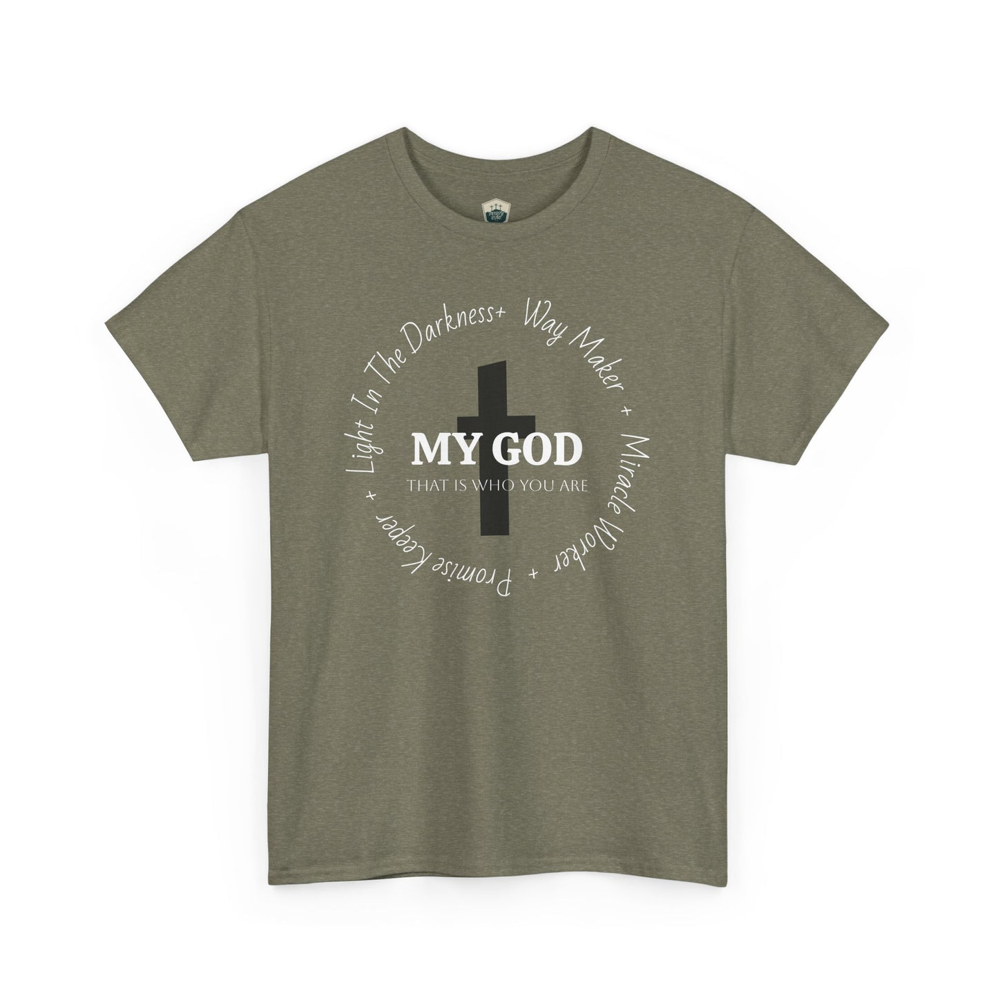 My God Unisex Heavy Cotton Tee, Casual Graphic Shirt, Gift for Spiritual Seekers, Everyday Wear, Inspirational T-Shirt