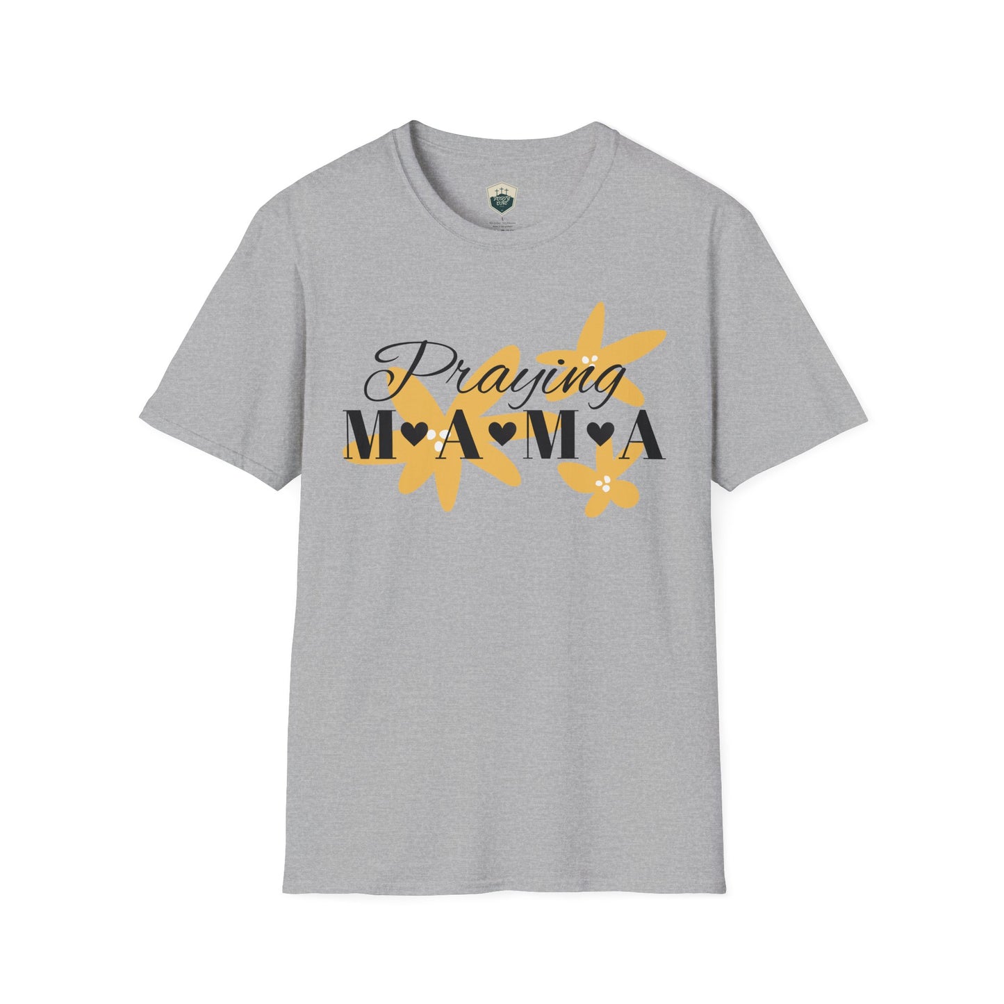 Praying Mama Unisex Softstyle T-Shirt | Comfortable Everyday Wear, Gifts for Moms, Mother's Day, Spiritual Apparel, Family Celebrations