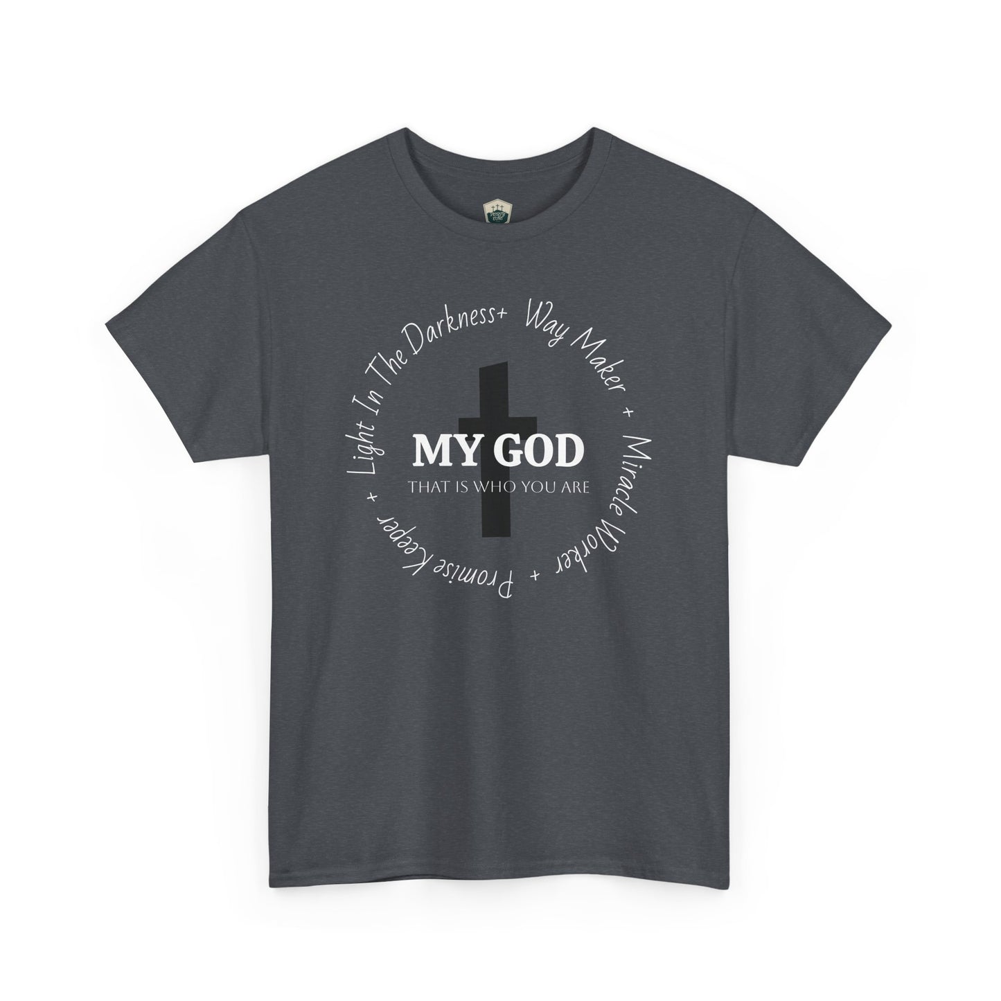 My God Unisex Heavy Cotton Tee, Casual Graphic Shirt, Gift for Spiritual Seekers, Everyday Wear, Inspirational T-Shirt