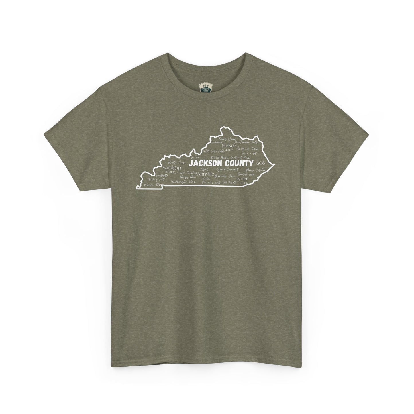 Jackson County Unisex Heavy Cotton Tee - Casual Wear, State Pride, Gift for Him/Her, Travel Souvenir, Kentucky apparel