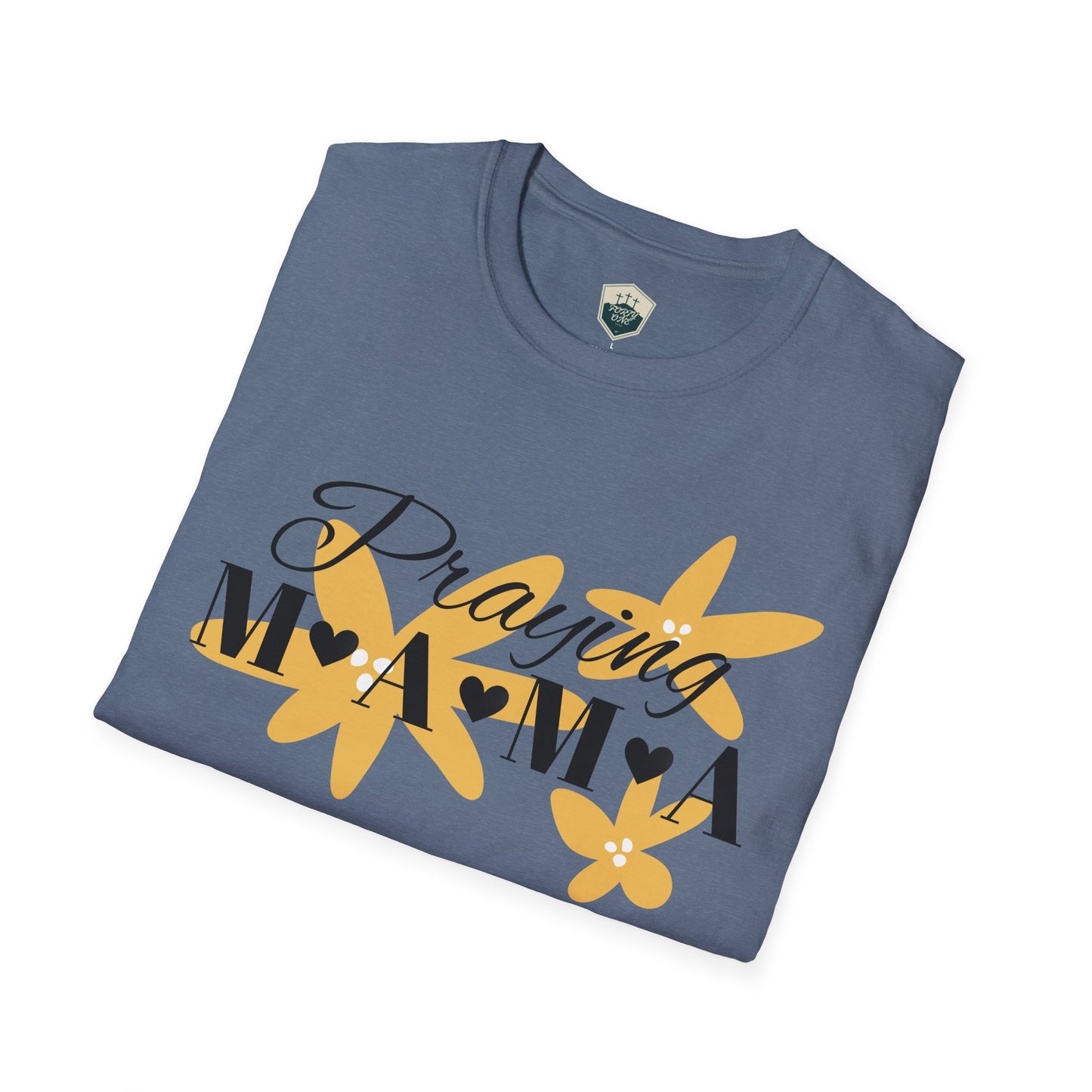 Praying Mama Unisex Softstyle T-Shirt | Comfortable Everyday Wear, Gifts for Moms, Mother's Day, Spiritual Apparel, Family Celebrations