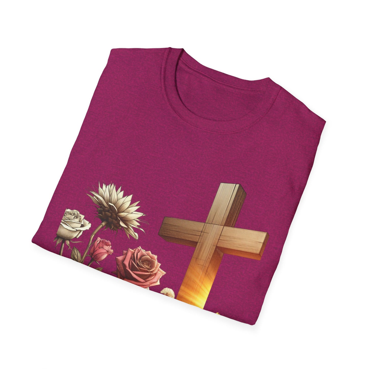 Faith Floral Unisex T-Shirt - Inspirational Gift, Religious Apparel, Spring Fashion, Graphic Tee, Church Outing