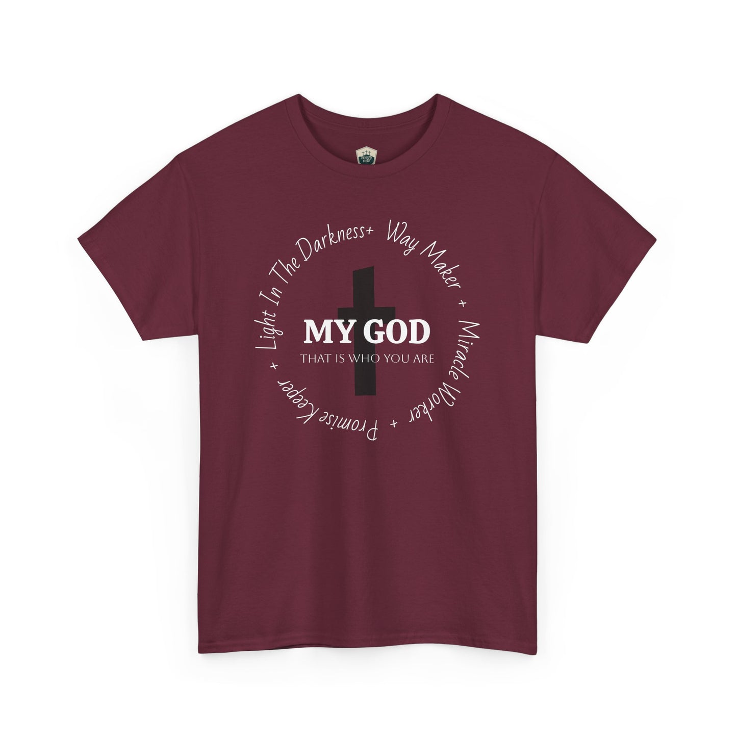 My God Unisex Heavy Cotton Tee, Casual Graphic Shirt, Gift for Spiritual Seekers, Everyday Wear, Inspirational T-Shirt