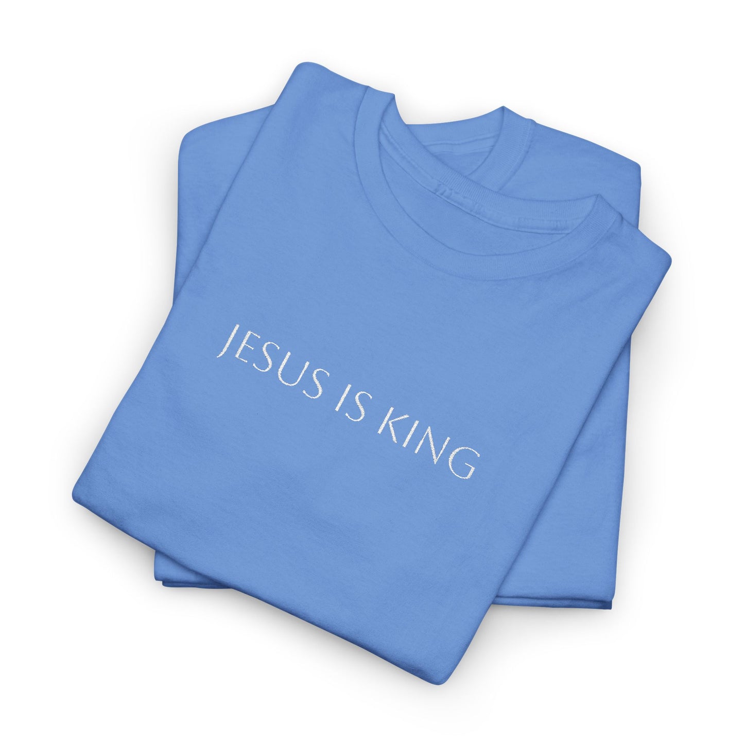 Embroidered Jesus is King Unisex Cotton Tee, Inspirational T-Shirt, Christian Gift, Faith-Based Apparel, Casual Wear, Religious Statement Top