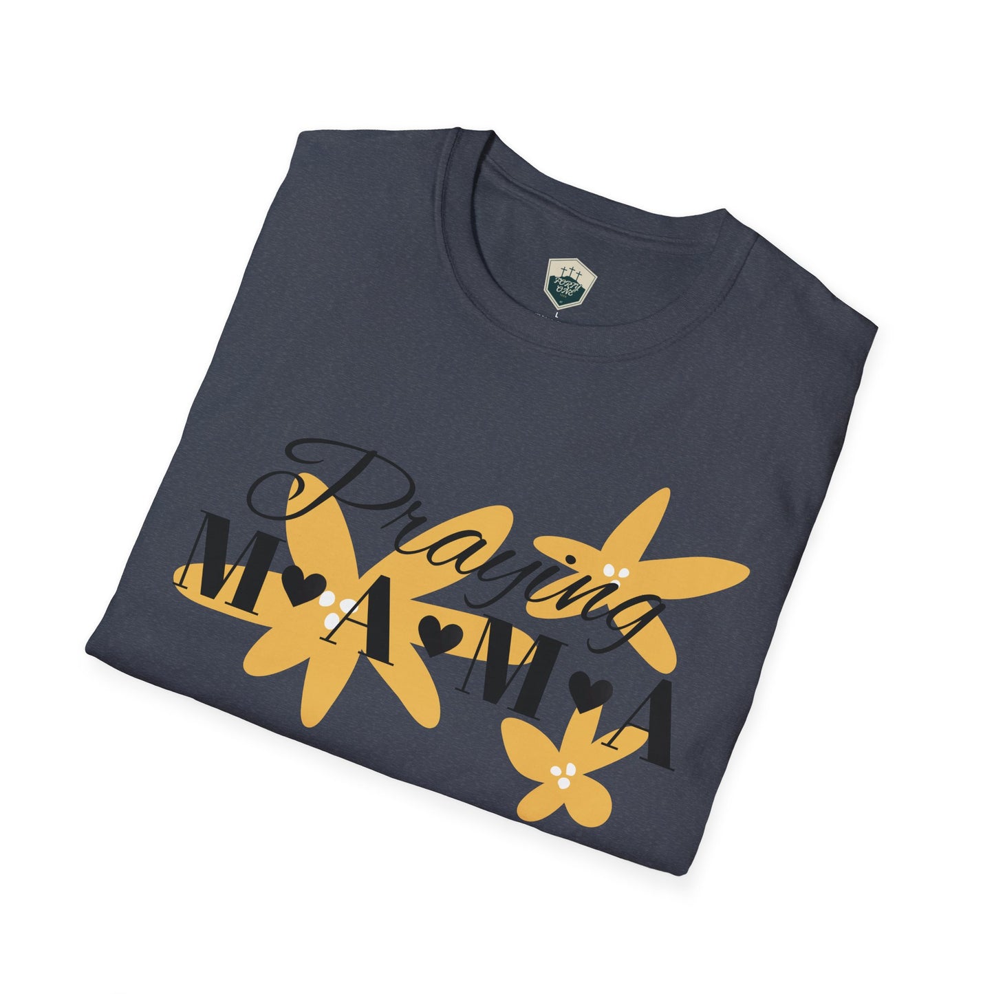 Praying Mama Unisex Softstyle T-Shirt | Comfortable Everyday Wear, Gifts for Moms, Mother's Day, Spiritual Apparel, Family Celebrations