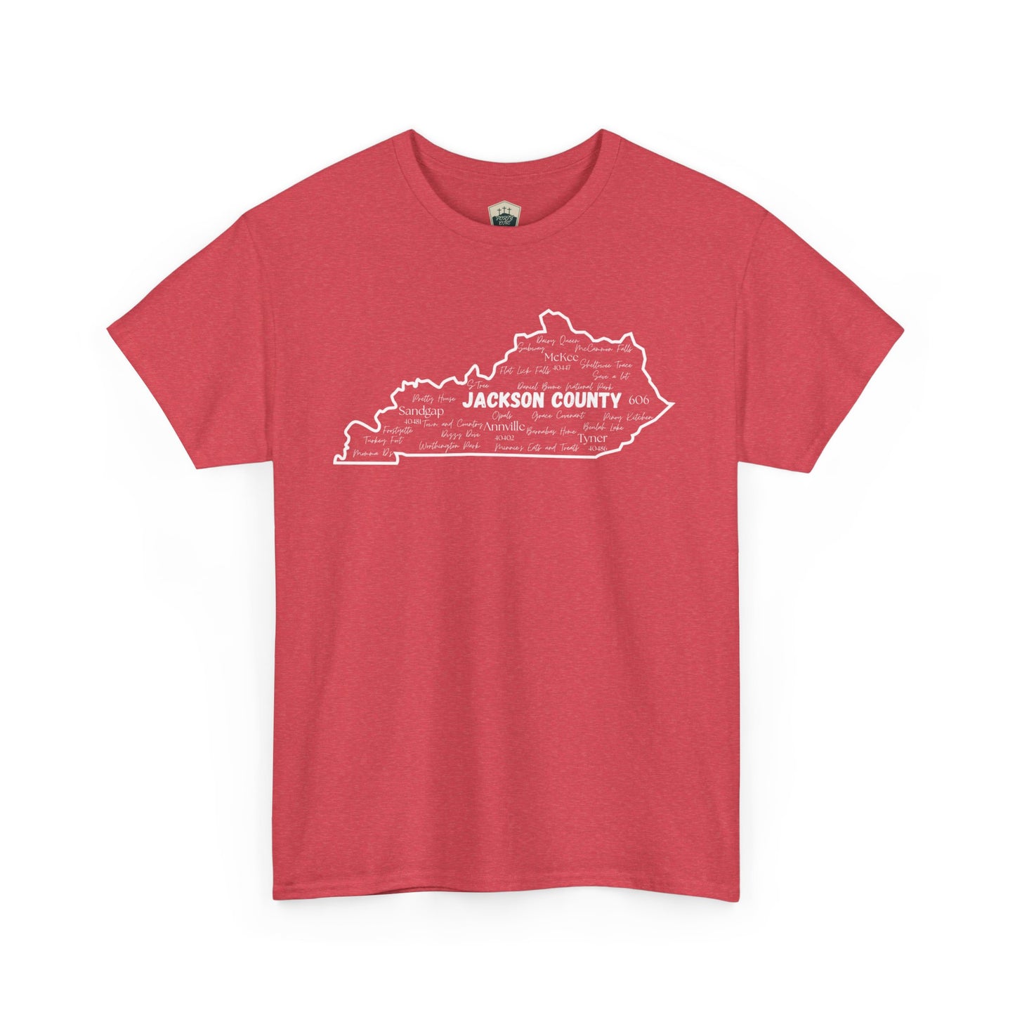 Jackson County Unisex Heavy Cotton Tee - Casual Wear, State Pride, Gift for Him/Her, Travel Souvenir, Kentucky apparel