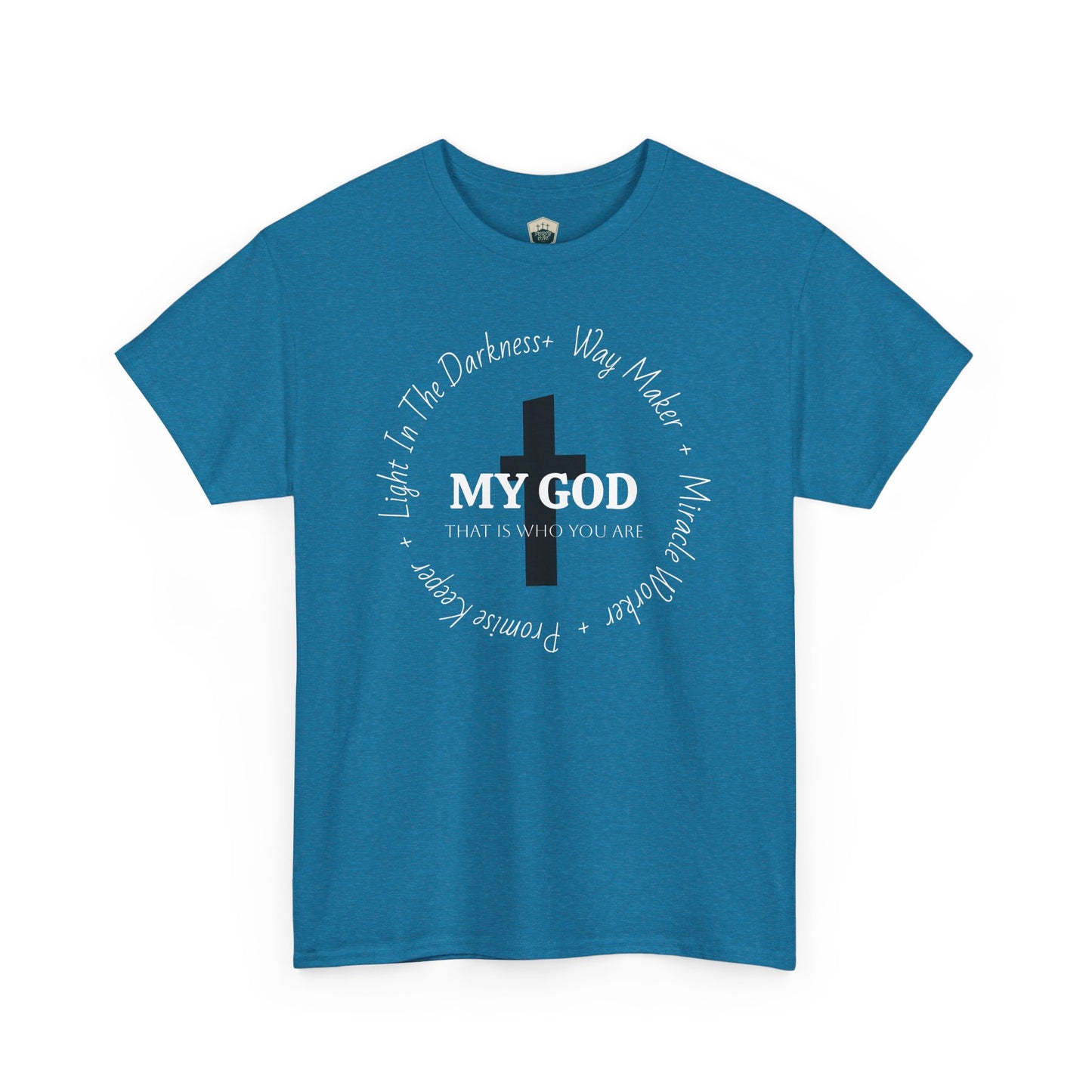 My God Unisex Heavy Cotton Tee, Casual Graphic Shirt, Gift for Spiritual Seekers, Everyday Wear, Inspirational T-Shirt
