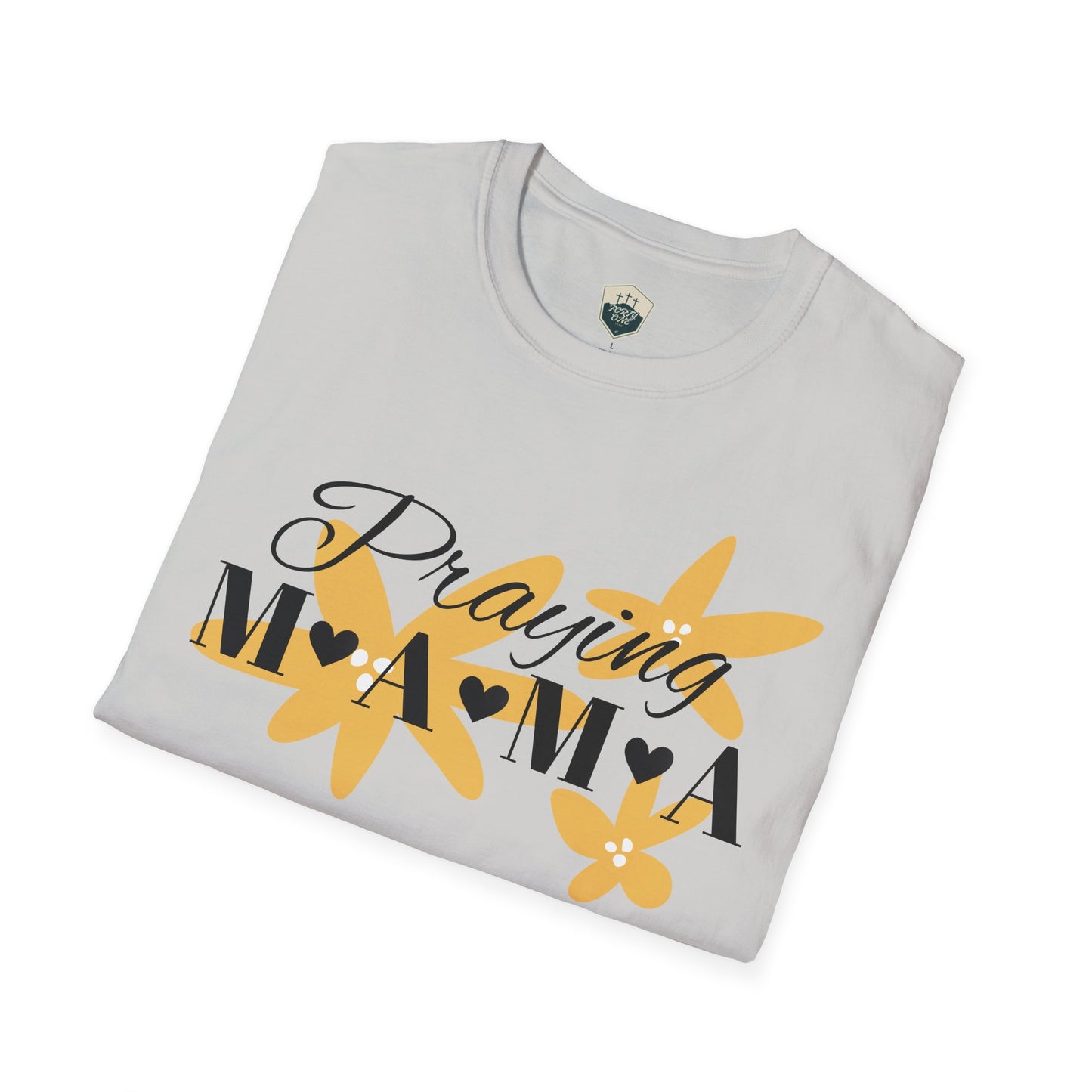 Praying Mama Unisex Softstyle T-Shirt | Comfortable Everyday Wear, Gifts for Moms, Mother's Day, Spiritual Apparel, Family Celebrations