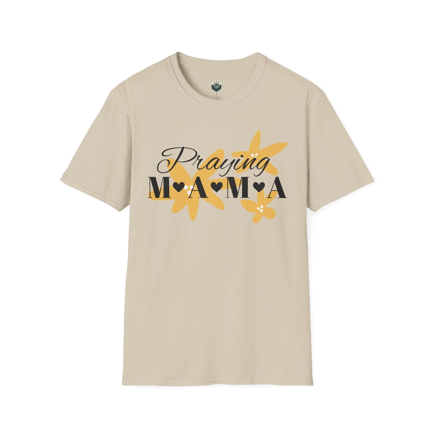 Praying Mama Unisex Softstyle T-Shirt | Comfortable Everyday Wear, Gifts for Moms, Mother's Day, Spiritual Apparel, Family Celebrations