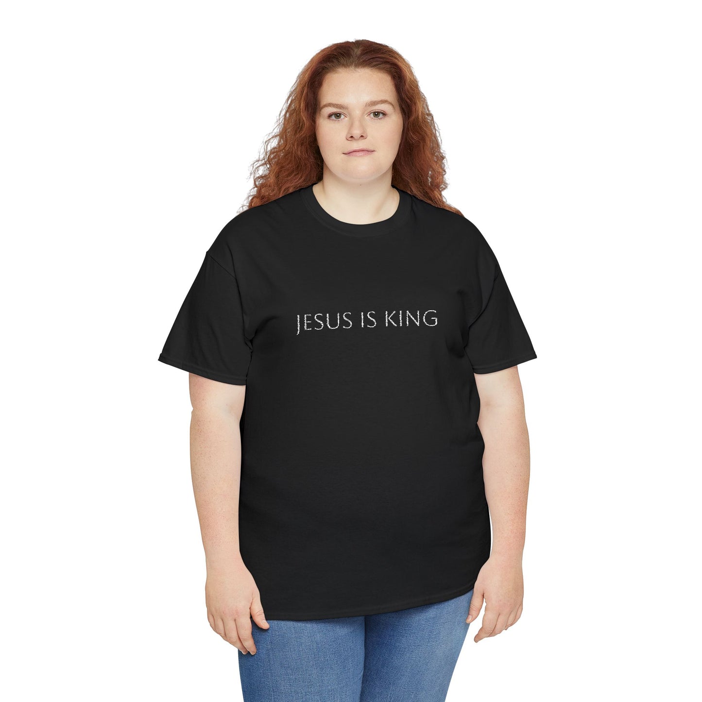 Embroidered Jesus is King Unisex Cotton Tee, Inspirational T-Shirt, Christian Gift, Faith-Based Apparel, Casual Wear, Religious Statement Top