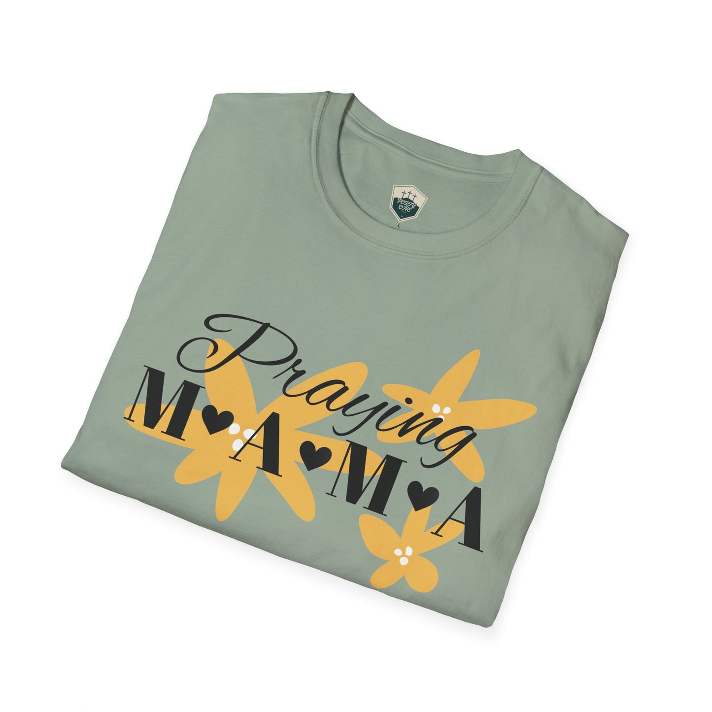 Praying Mama Unisex Softstyle T-Shirt | Comfortable Everyday Wear, Gifts for Moms, Mother's Day, Spiritual Apparel, Family Celebrations