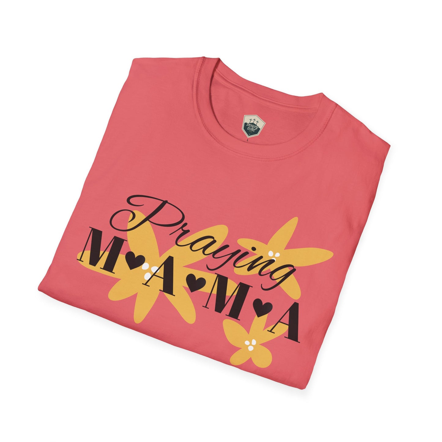 Praying Mama Unisex Softstyle T-Shirt | Comfortable Everyday Wear, Gifts for Moms, Mother's Day, Spiritual Apparel, Family Celebrations