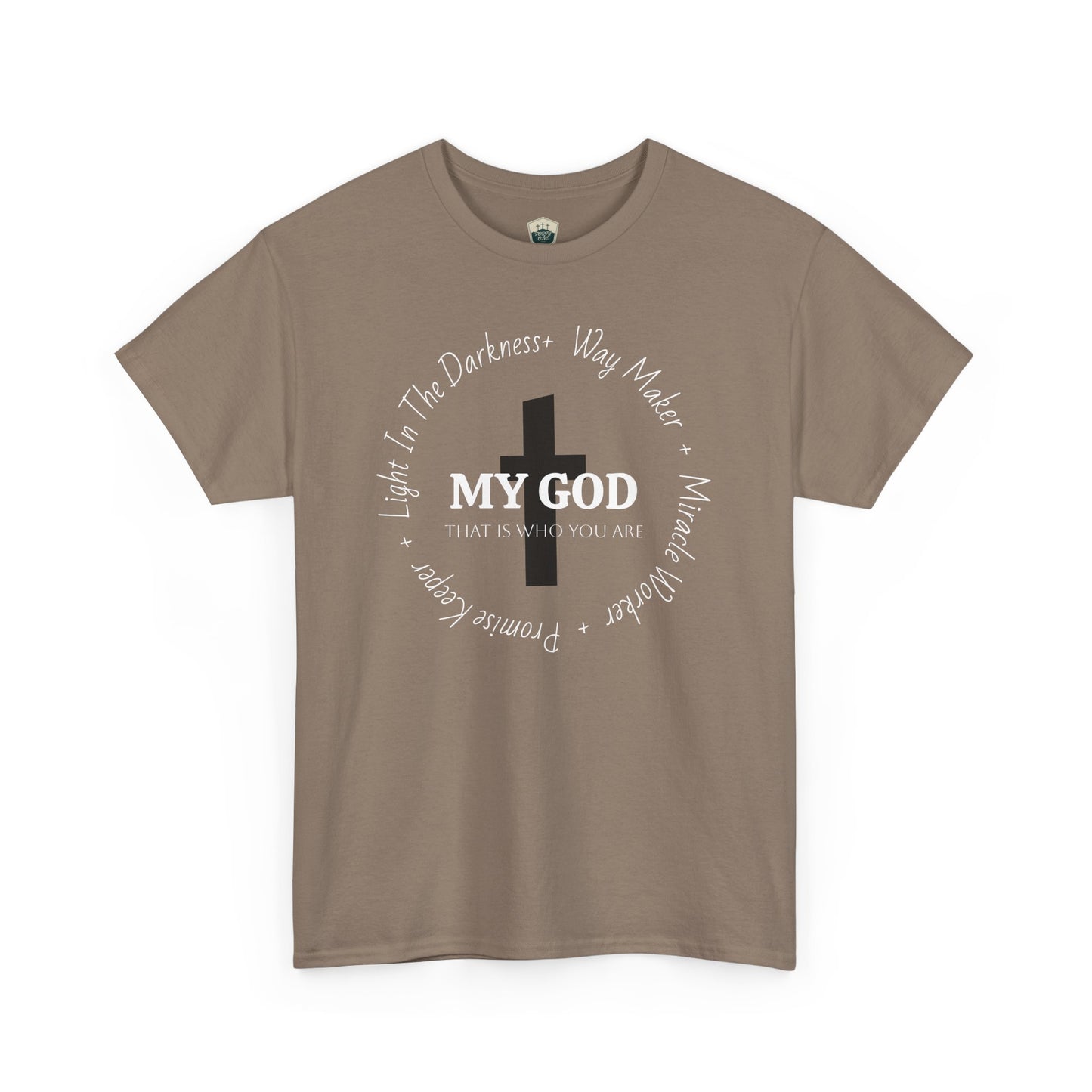 My God Unisex Heavy Cotton Tee, Casual Graphic Shirt, Gift for Spiritual Seekers, Everyday Wear, Inspirational T-Shirt