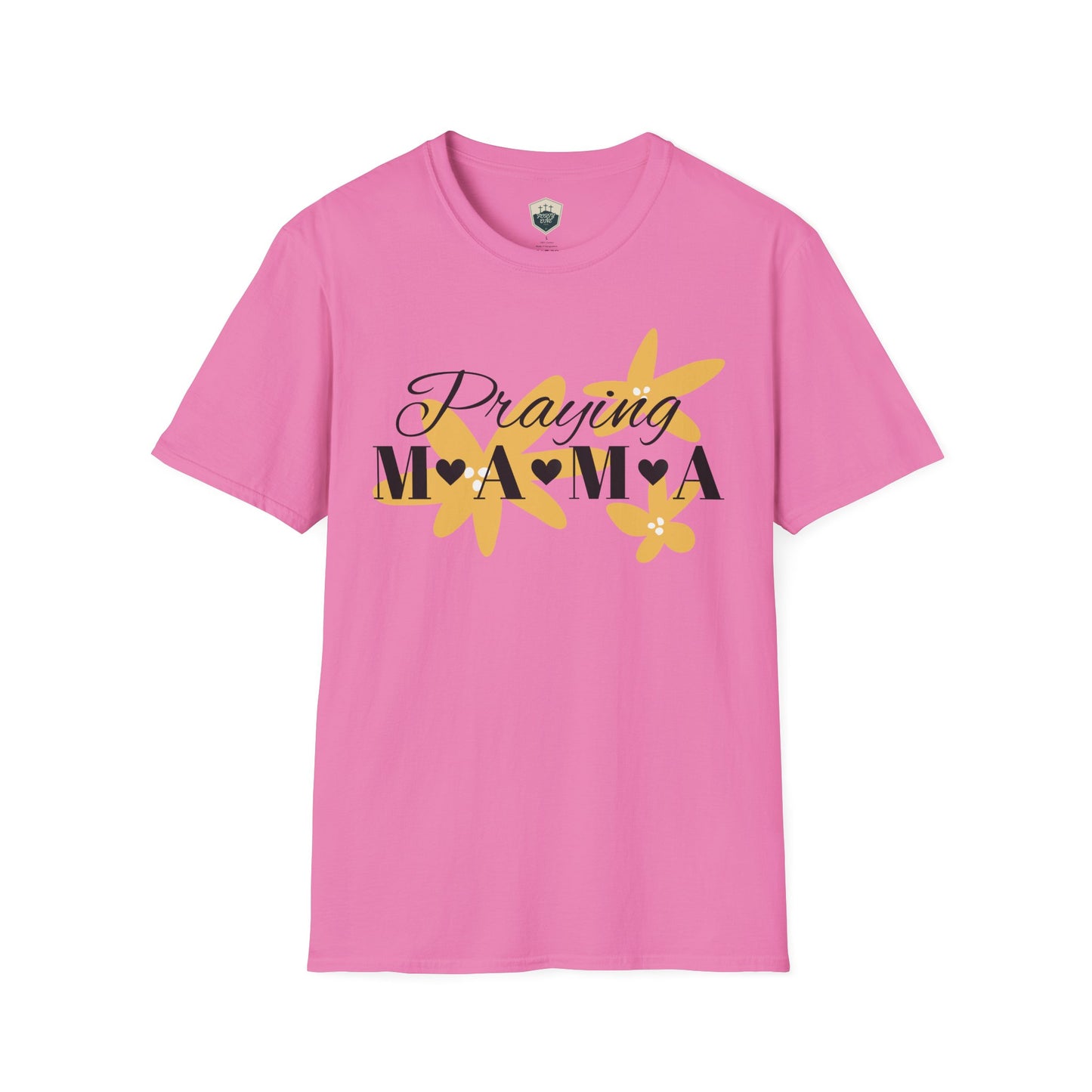 Praying Mama Unisex Softstyle T-Shirt | Comfortable Everyday Wear, Gifts for Moms, Mother's Day, Spiritual Apparel, Family Celebrations