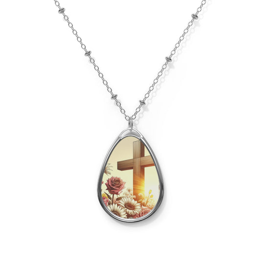 Cross and flowers Necklace