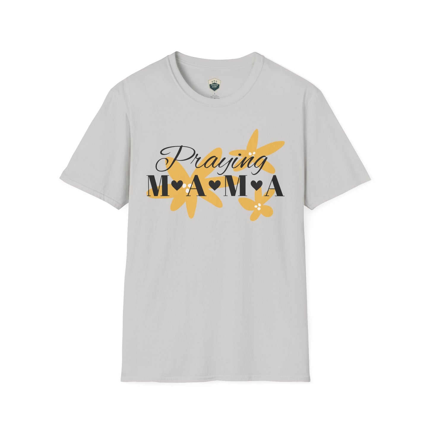 Praying Mama Unisex Softstyle T-Shirt | Comfortable Everyday Wear, Gifts for Moms, Mother's Day, Spiritual Apparel, Family Celebrations