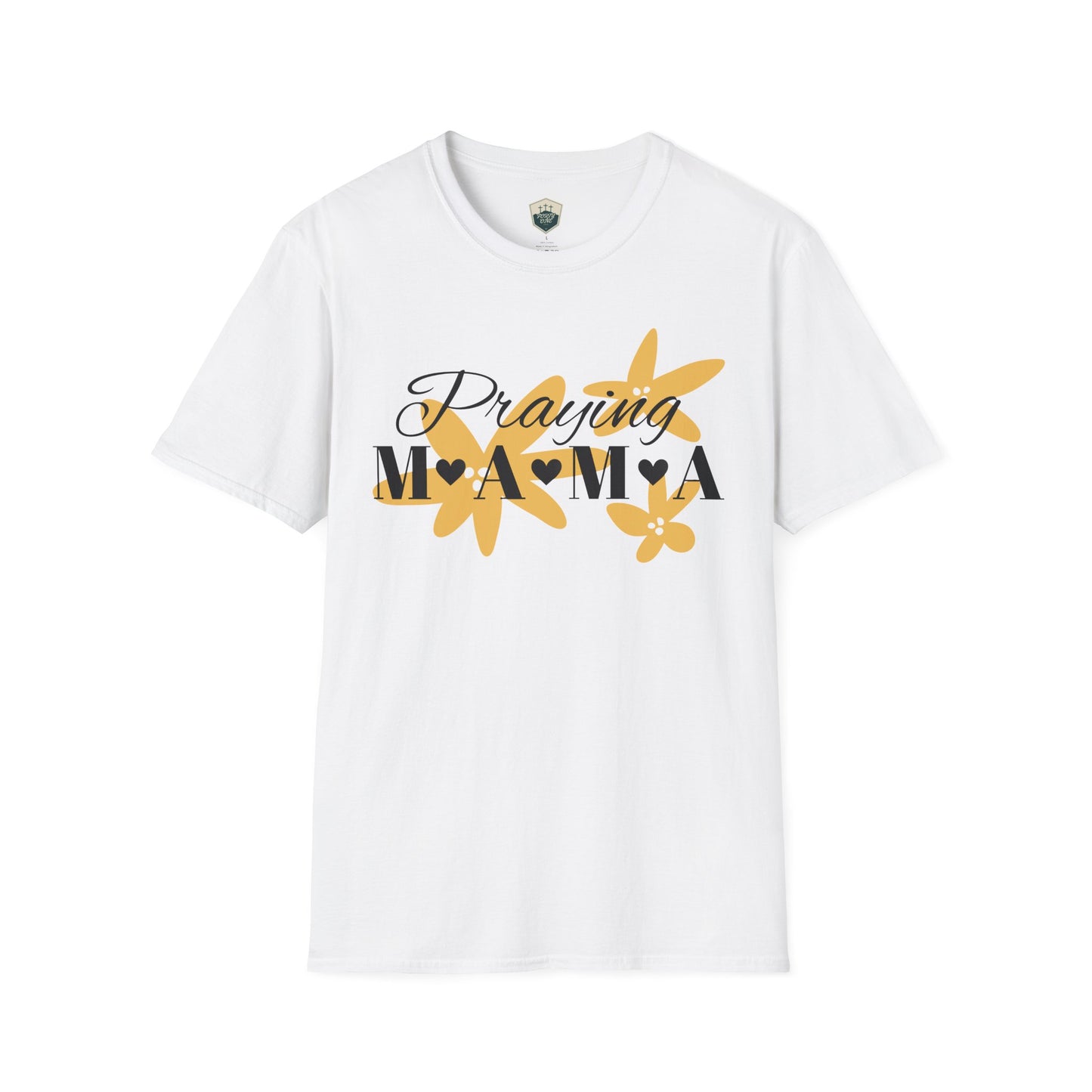 Praying Mama Unisex Softstyle T-Shirt | Comfortable Everyday Wear, Gifts for Moms, Mother's Day, Spiritual Apparel, Family Celebrations